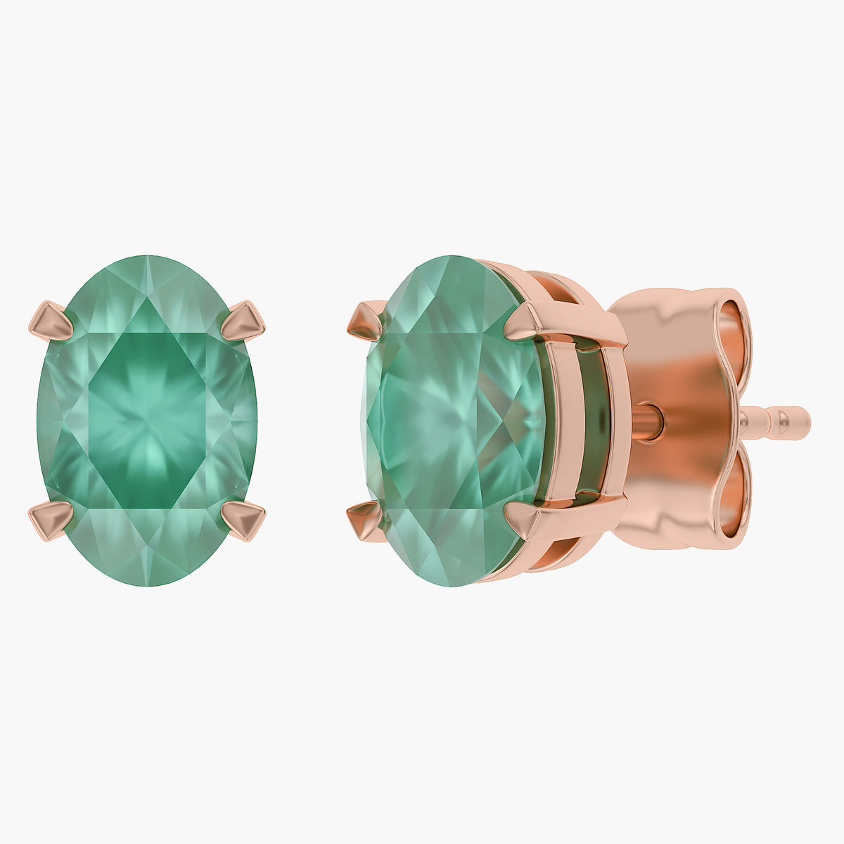 1.4 Carat Oval Cut Lab Grown Gemstone Solitaire Stud Earrings