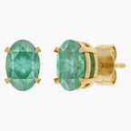 1.4 Carat Oval Cut Lab Grown Gemstone Solitaire Stud Earrings