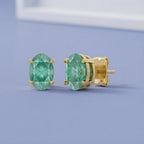 1.4 Carat Oval Cut Lab Grown Gemstone Solitaire Stud Earrings