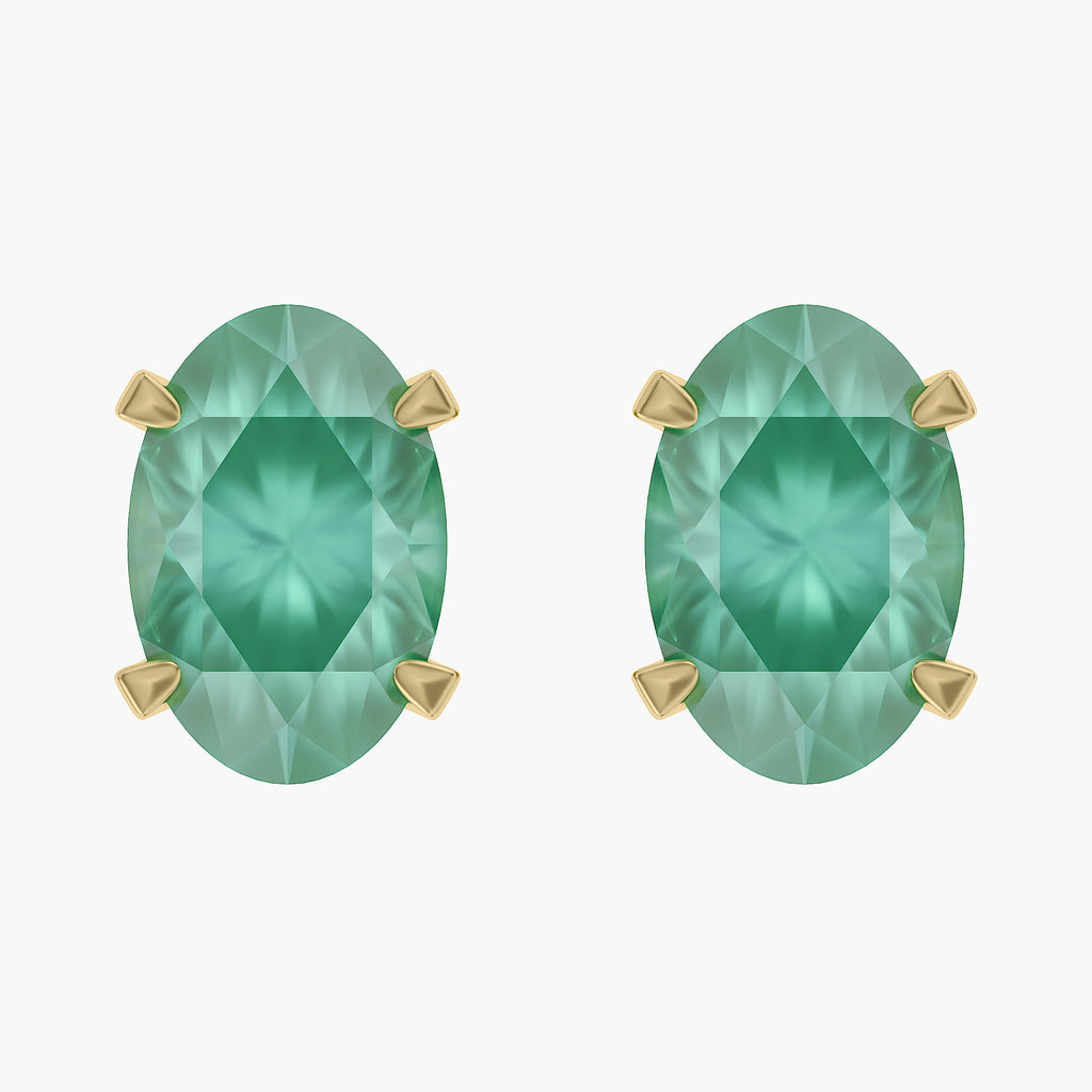 1.4 Carat Oval Cut Lab Grown Gemstone Solitaire Stud Earrings