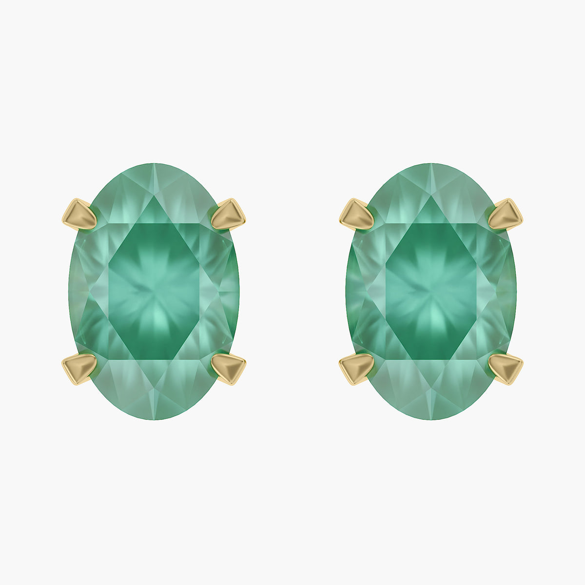 1.4 Carat Oval Cut Lab Grown Gemstone Solitaire Stud Earrings