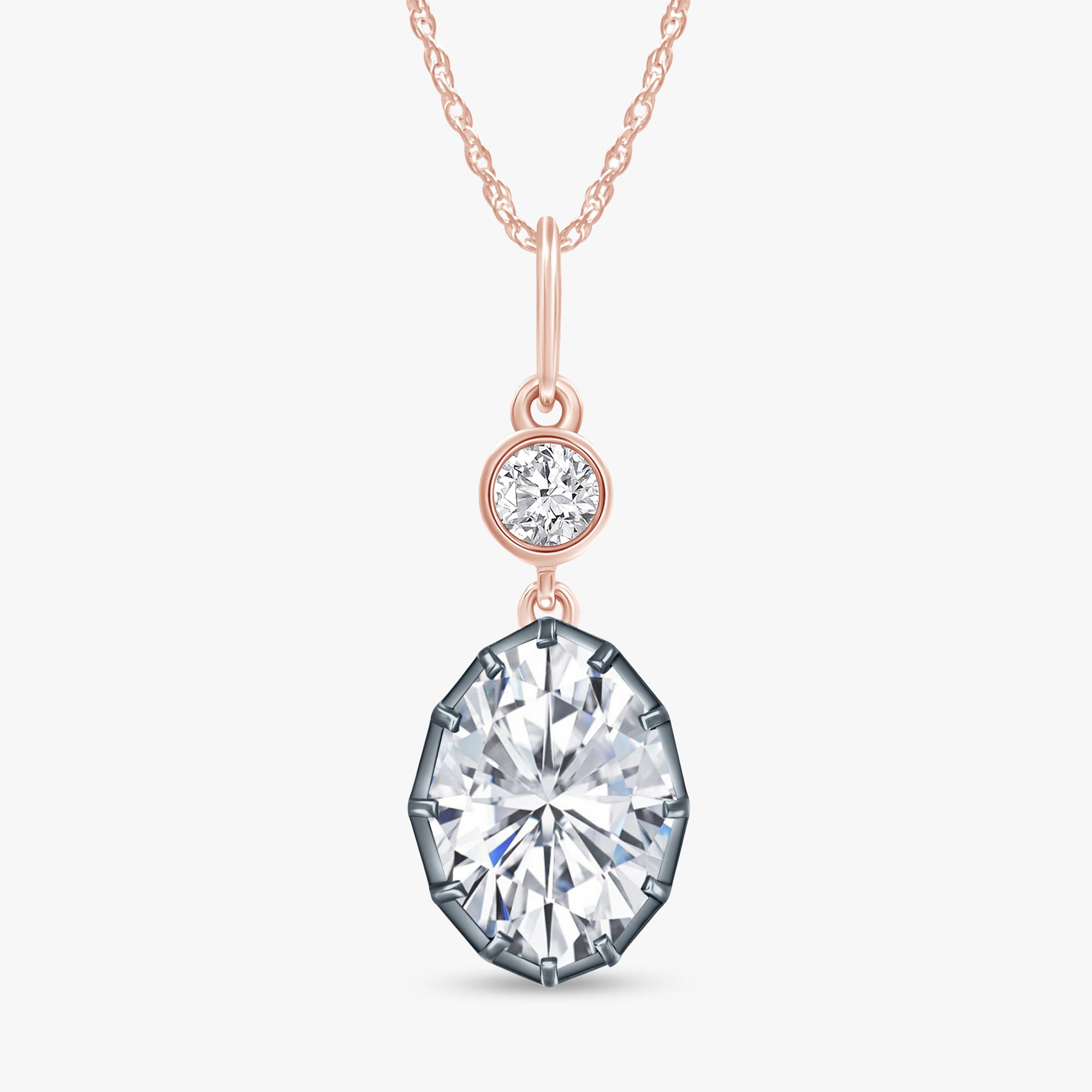 4.35 Carat Lab Grown Diamond Teardrop Pendant Necklace
