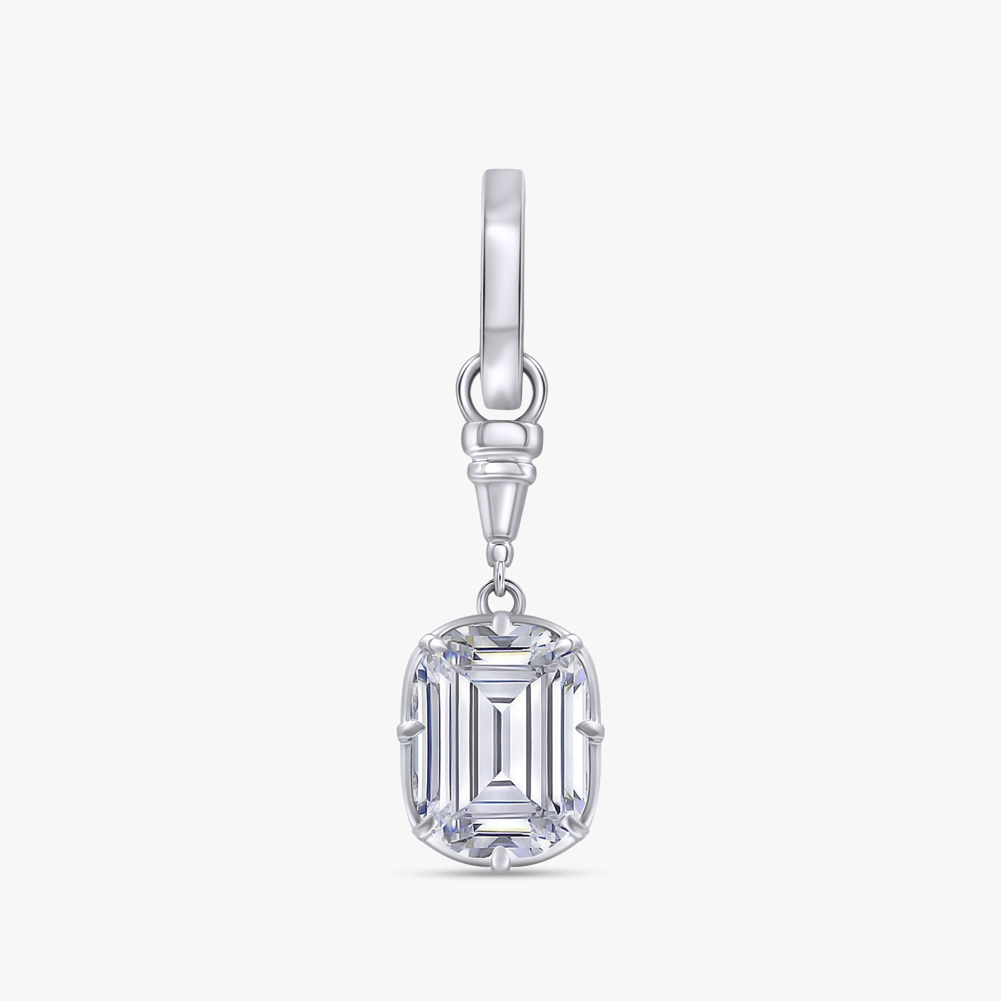 3.60 Carat Emerald Shape Lab Grown Diamond Solitaire Pendant