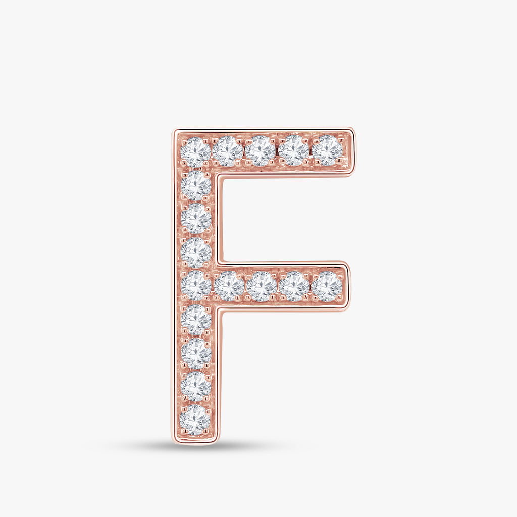 0.47 CTW Initial letter "F" Lab Grown Diamond Pendant