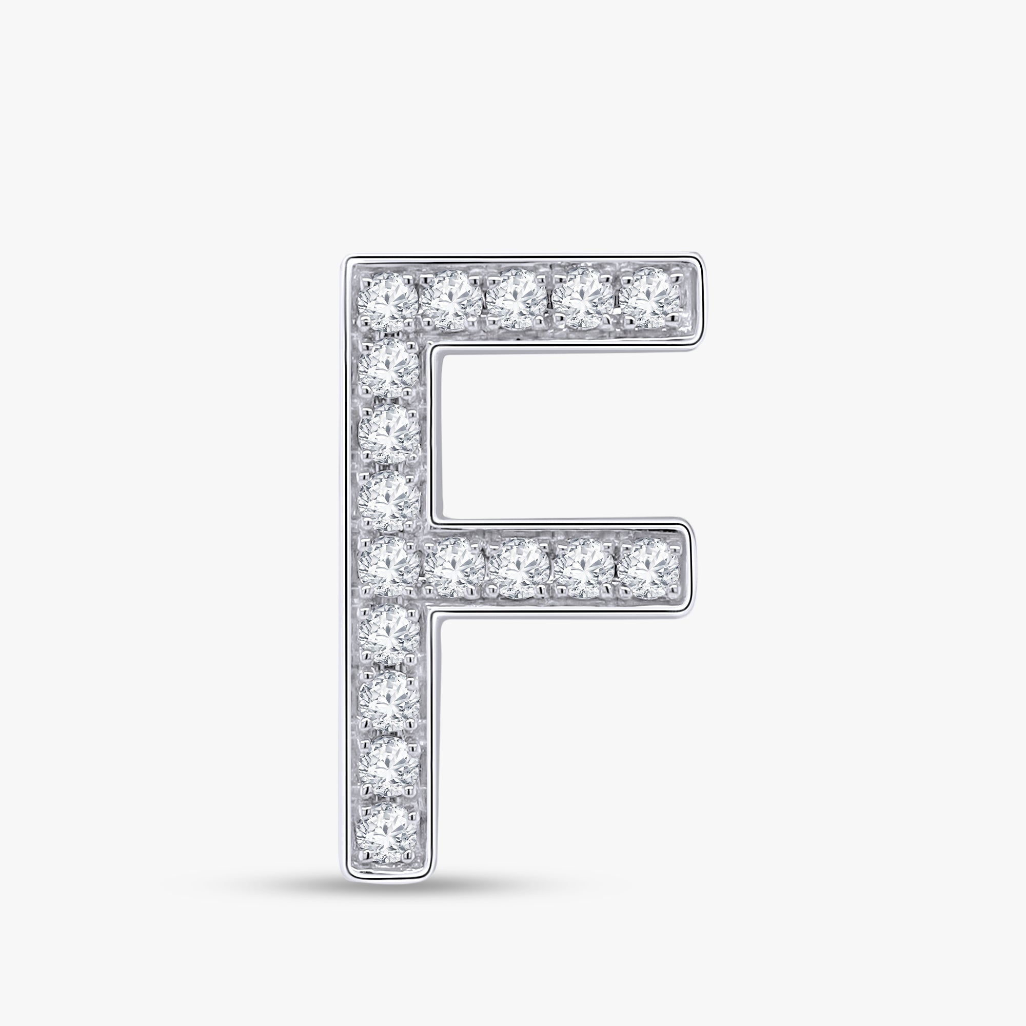 0.47 CTW Initial letter "F" Lab Grown Diamond Pendant