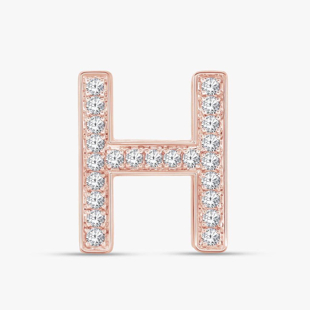 0.69 CTW Round Cut Lab Grown Diamond Letter "H" Pendant