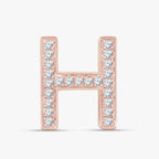0.69 CTW Round Cut Lab Grown Diamond Letter "H" Pendant
