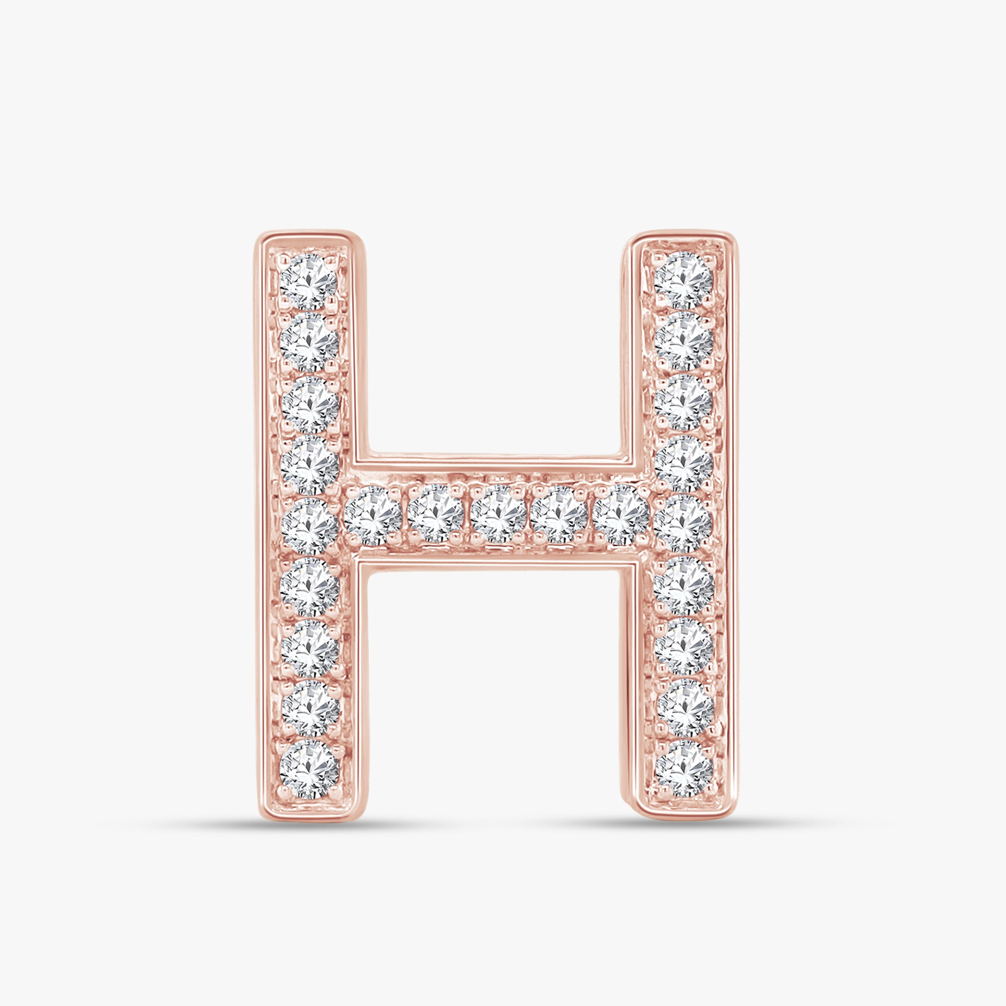 0.69 CTW Round Cut Lab Grown Diamond Letter "H" Pendant
