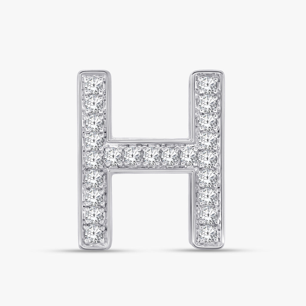 0.69 CTW Round Cut Lab Grown Diamond Letter "H" Pendant