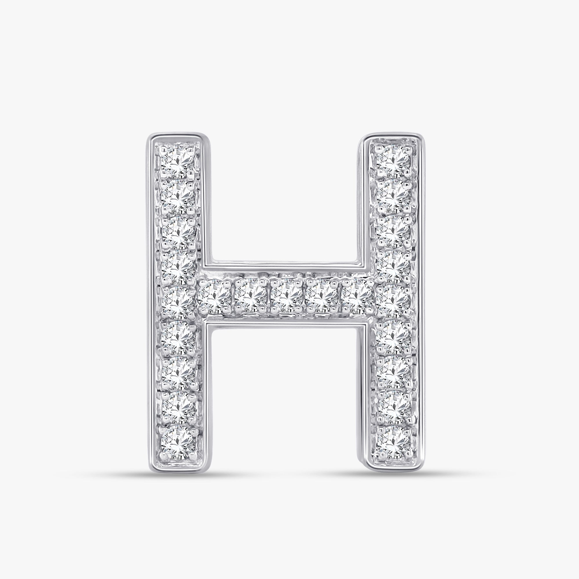 0.69 CTW Round Cut Lab Grown Diamond Letter "H" Pendant