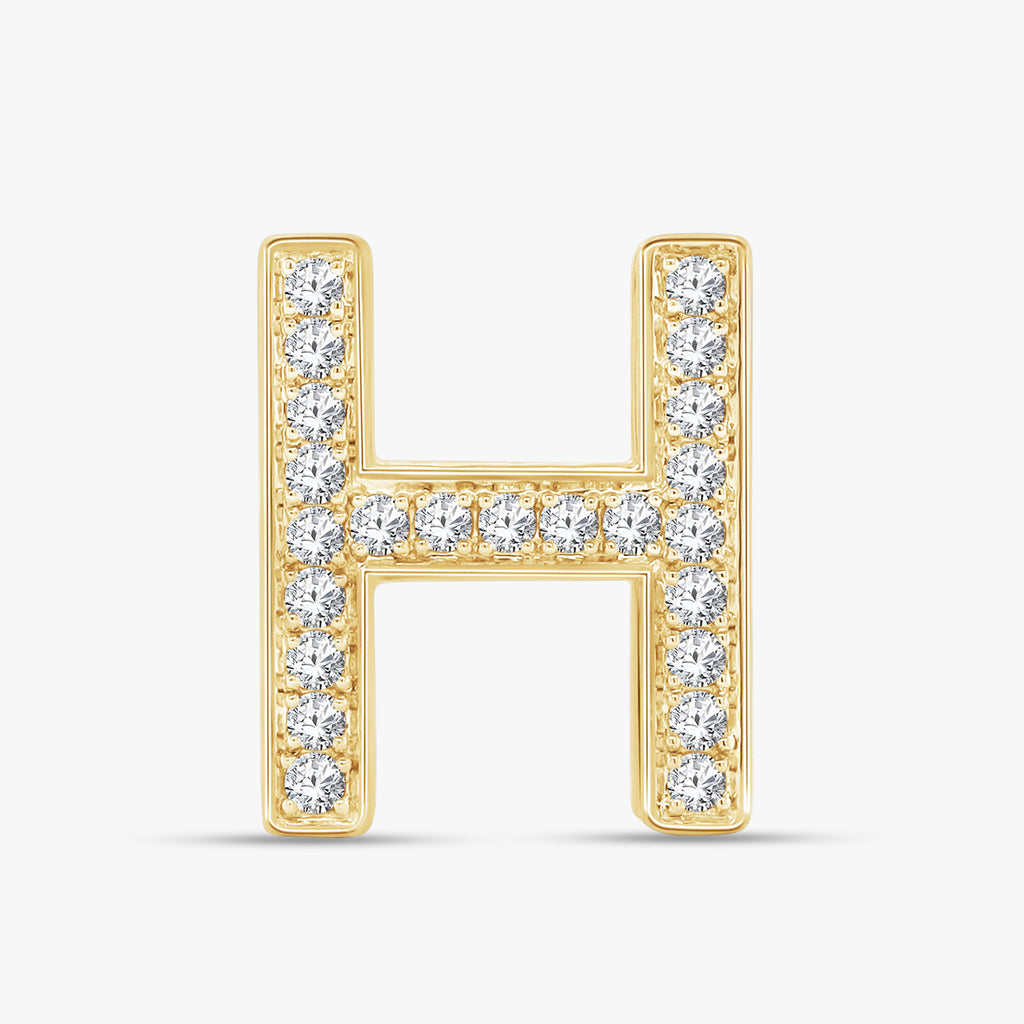 0.69 CTW Round Cut Lab Grown Diamond Letter "H" Pendant