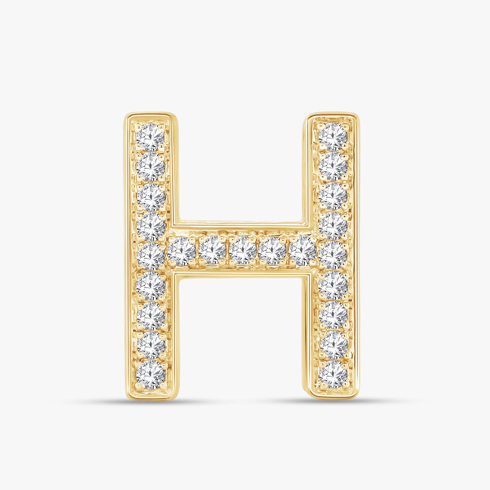 0.69 CTW Round Cut Lab Grown Diamond Letter "H" Pendant