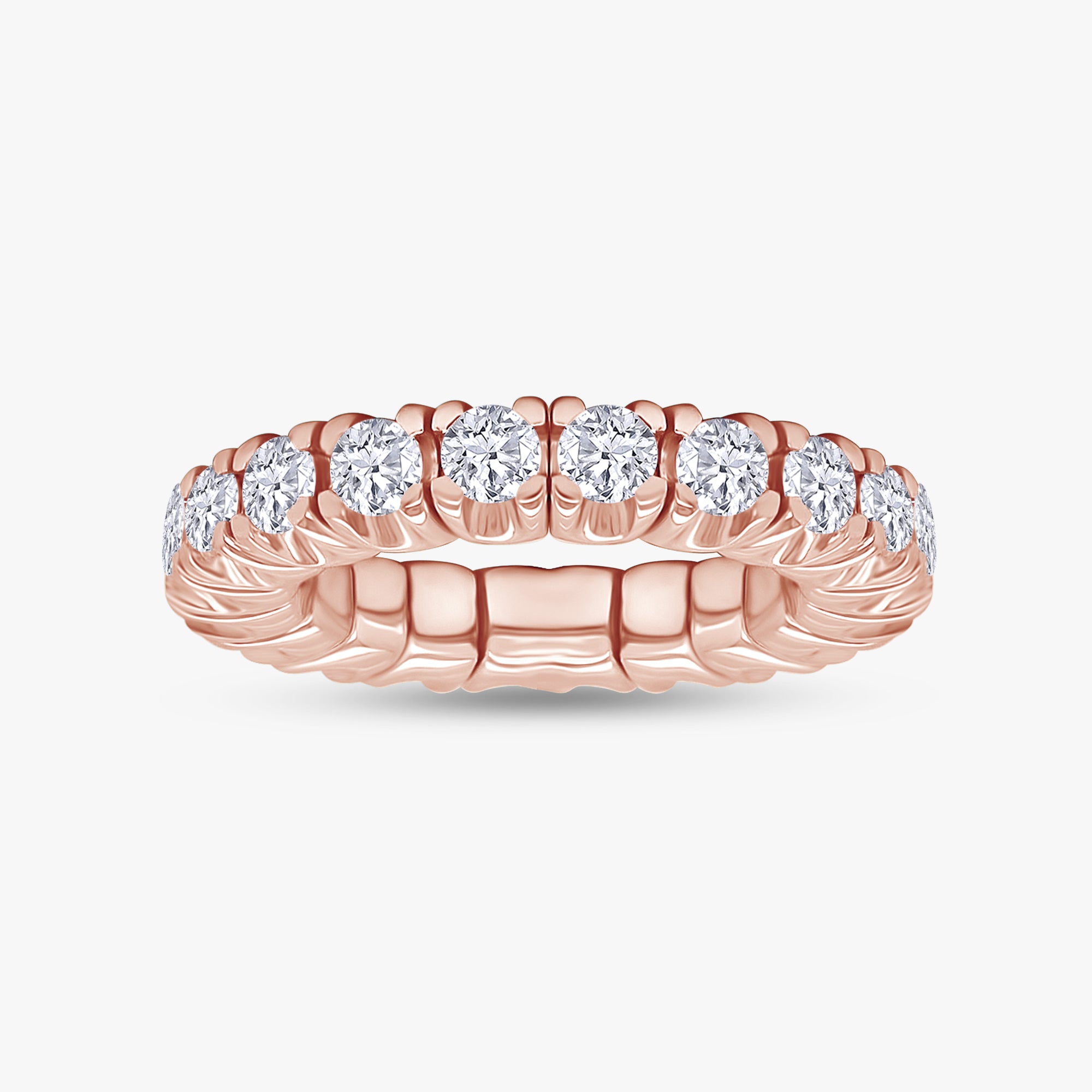 2.65 Carat Round Cut Lab Grown Diamond Stretchable Band Ring