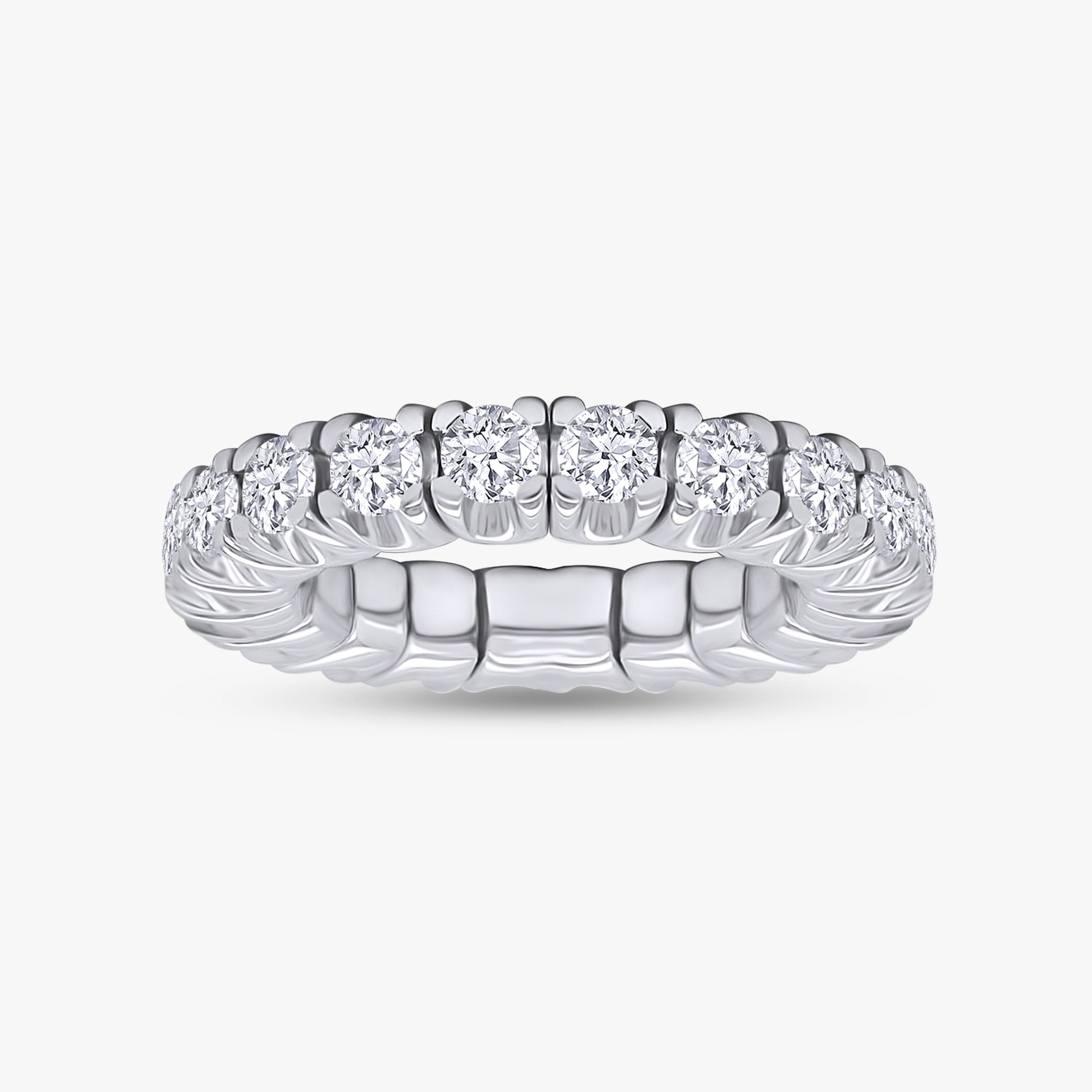 2.65 Carat Round Cut Lab Grown Diamond Stretchable Band Ring