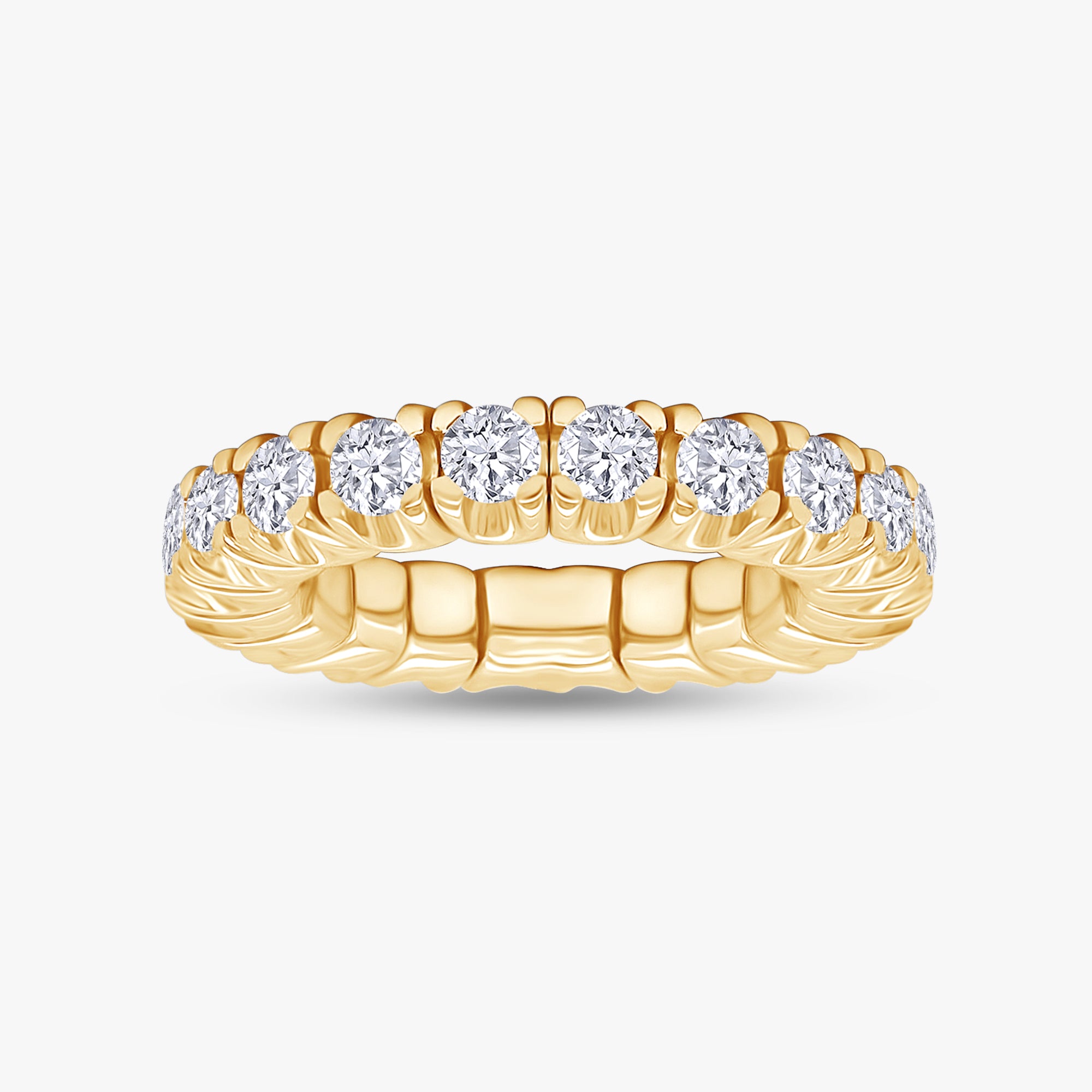 2.65 Carat Round Cut Lab Grown Diamond Stretchable Band Ring