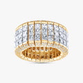 9.50 Carat Lab Grown Diamond 3-Row Stretchable Ring