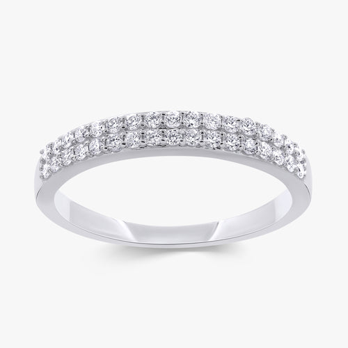0.25 Carat Round Cut Lab Grown Diamond Double Row Ring