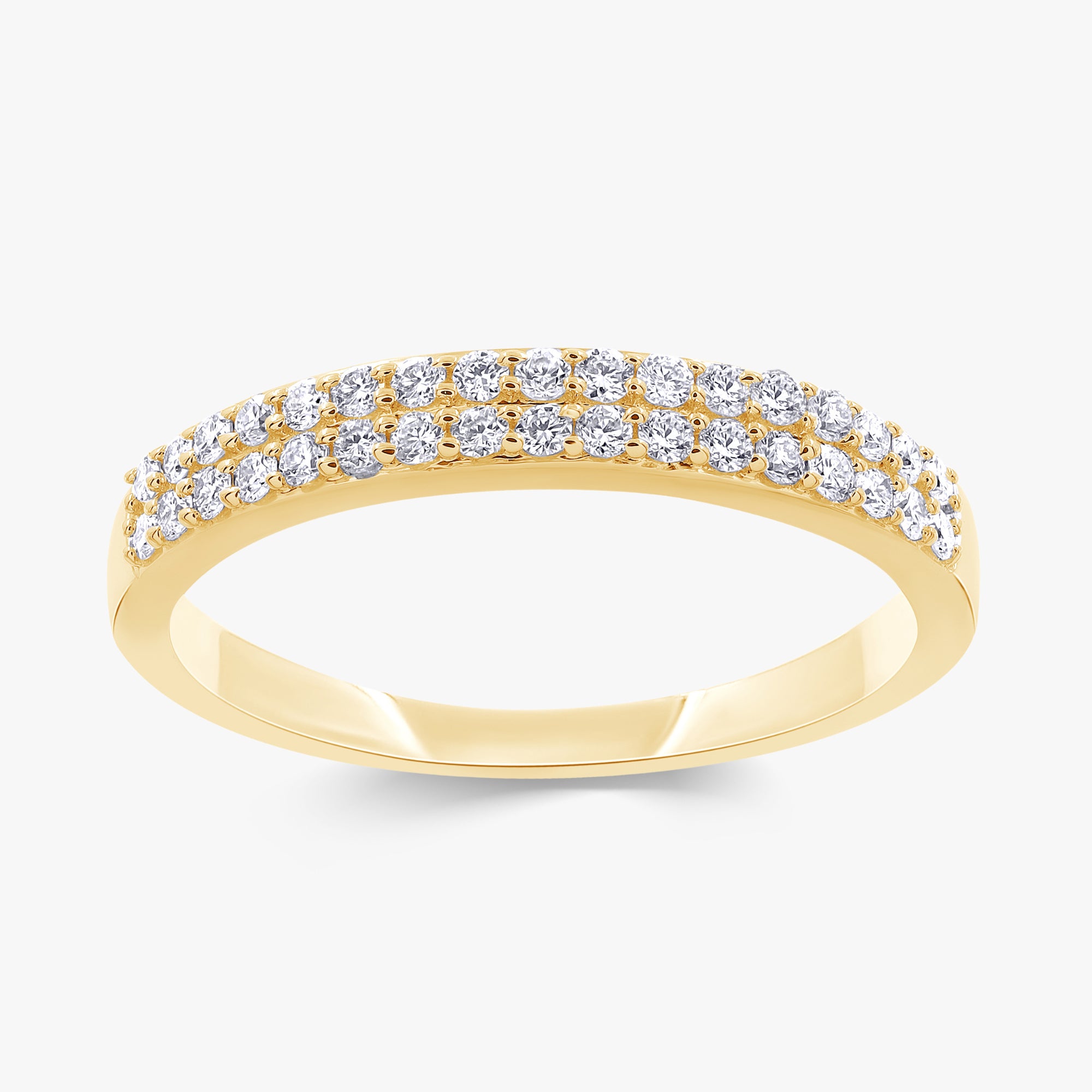 0.25 Carat Round Cut Lab Grown Diamond Double Row Ring