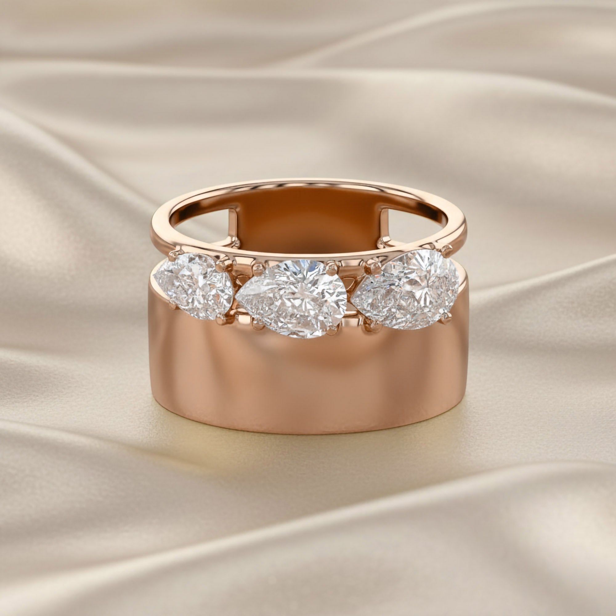 1.50 Carat Lab Grown Diamond Three Stone Engagement Ring