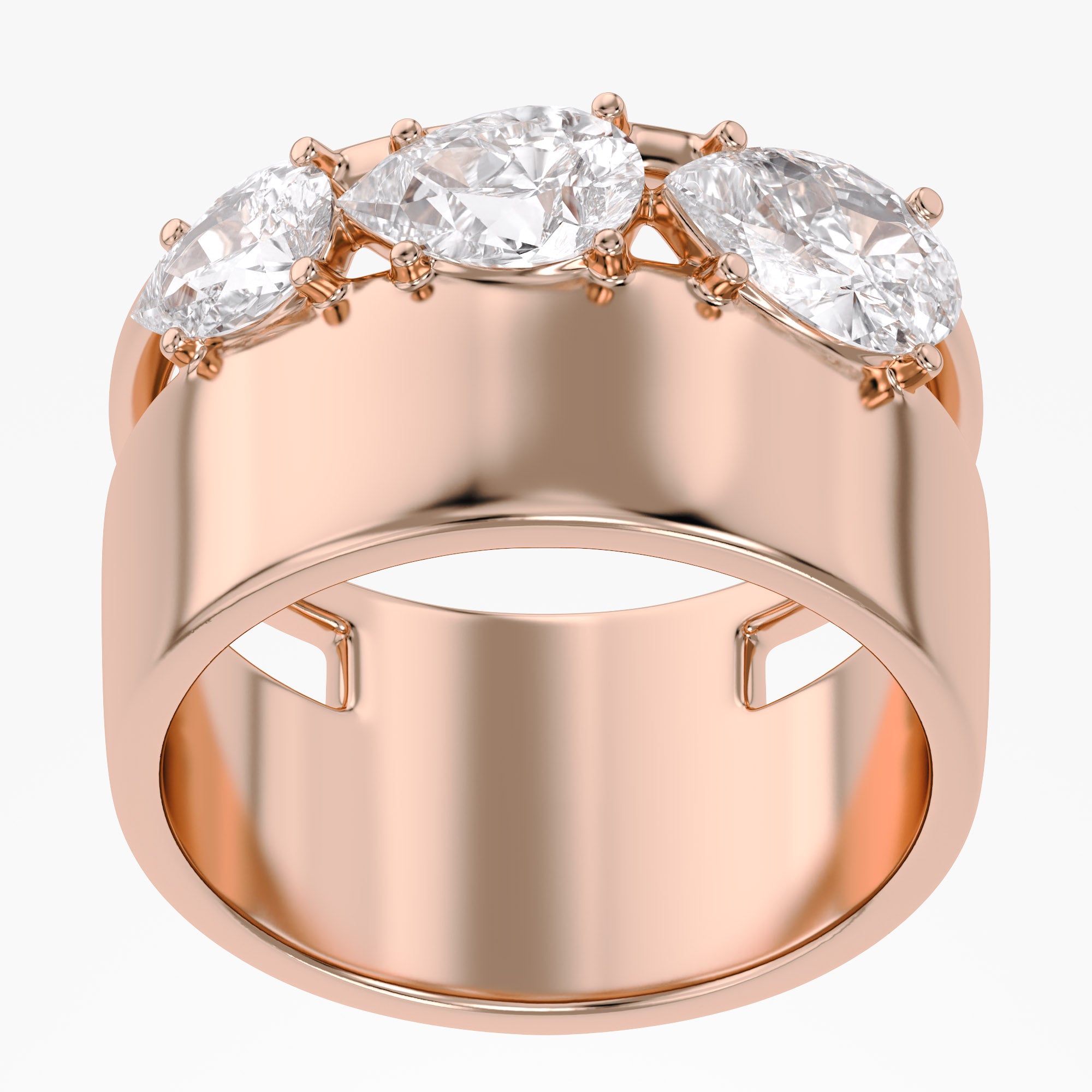 1.50 Carat Lab Grown Diamond Three Stone Engagement Ring