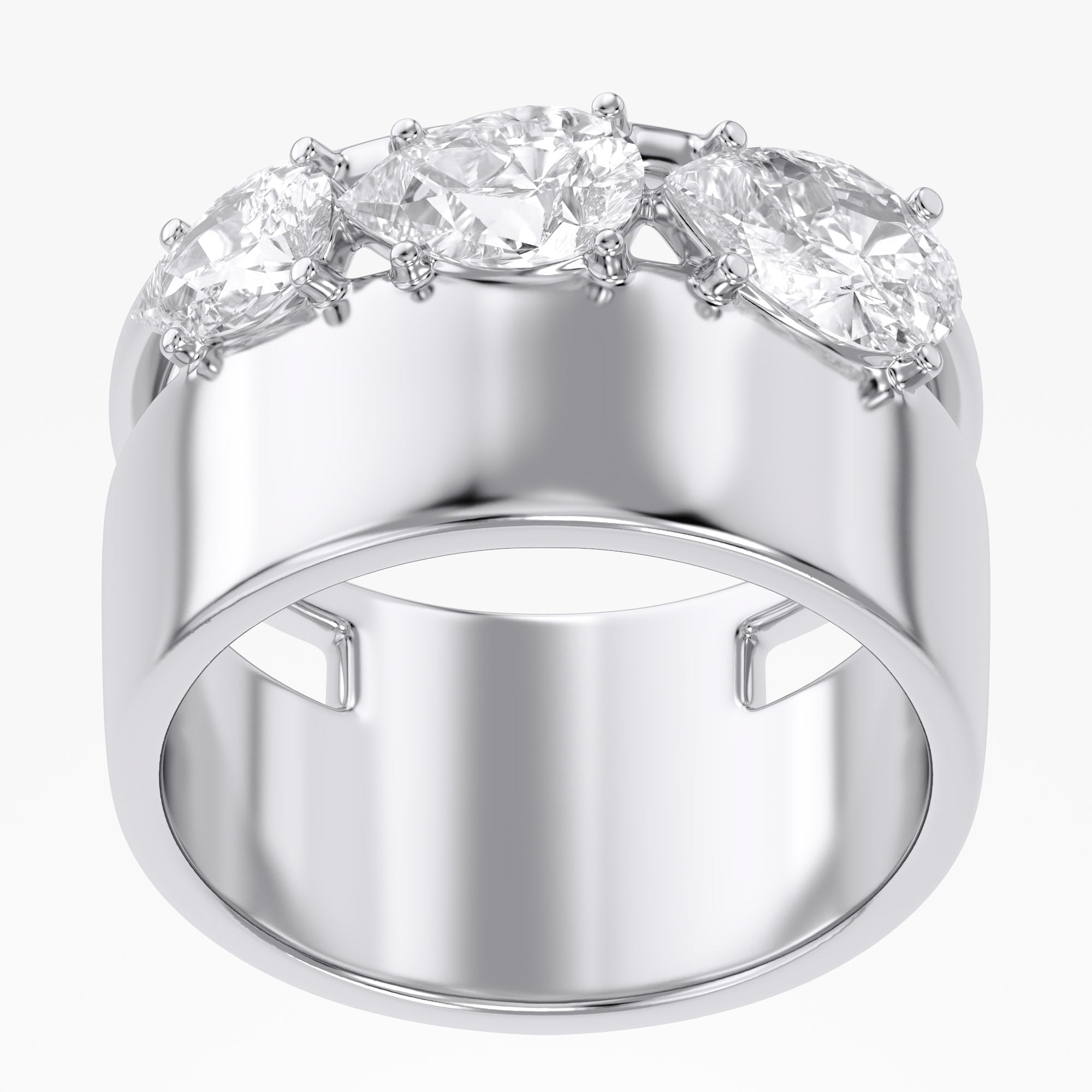 1.50 Carat Lab Grown Diamond Three Stone Engagement Ring