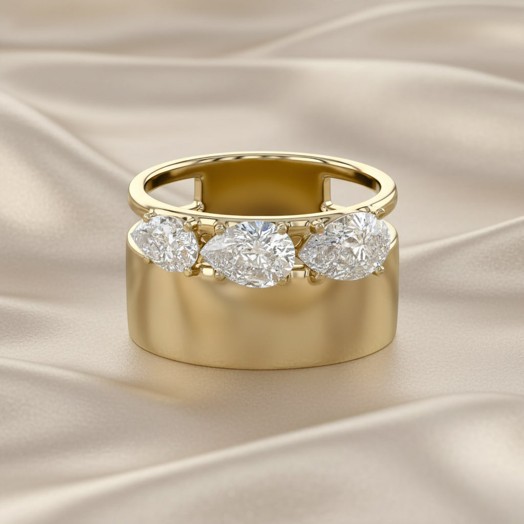 1.50 Carat Lab Grown Diamond Three Stone Engagement Ring
