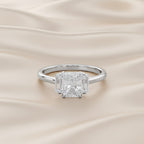 1.40 Carat Radiant and Baguette Cut Lab Grown Diamond 3-Stone Ring