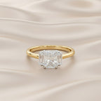 1.40 Carat Radiant and Baguette Cut Lab Grown Diamond 3-Stone Ring