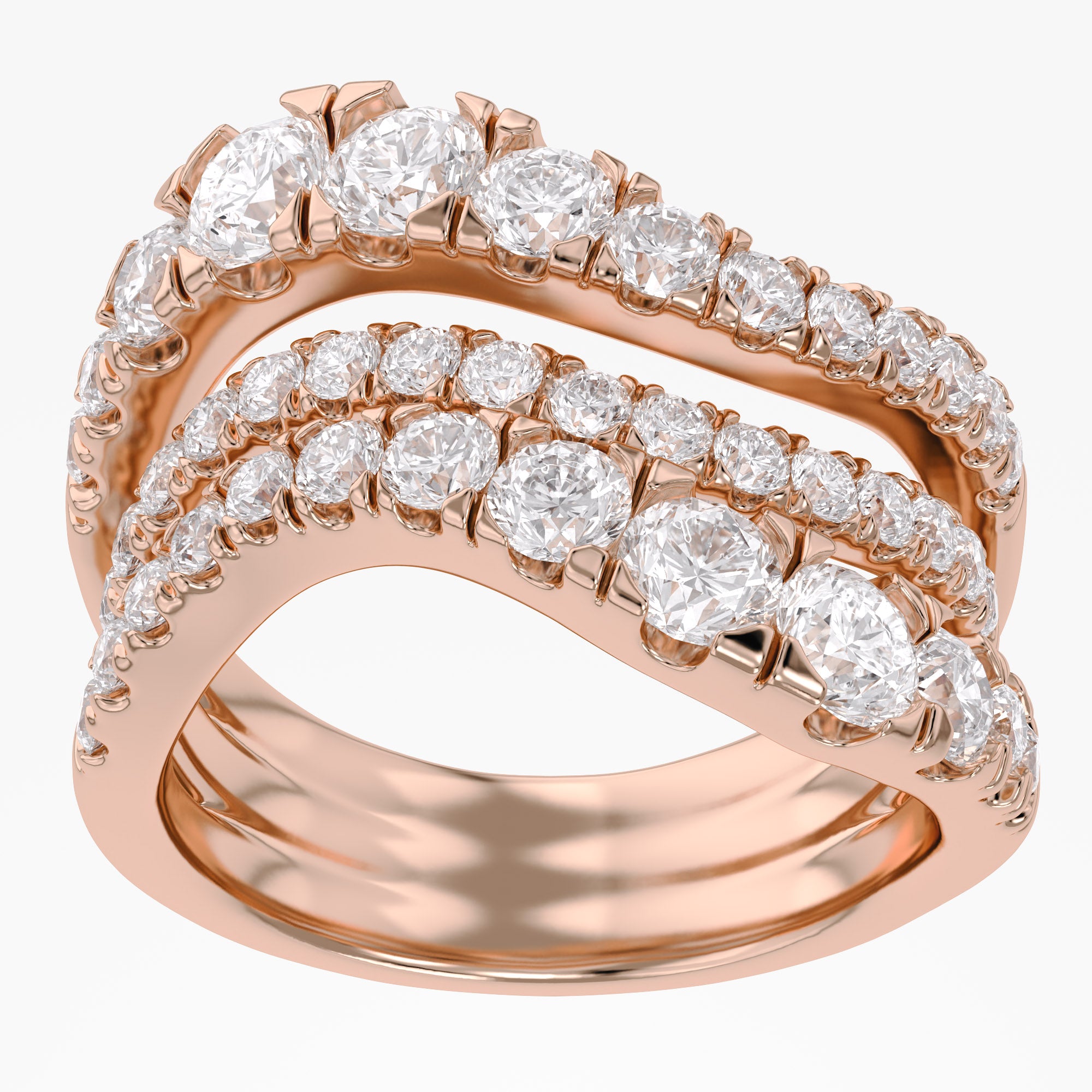 2.85 Carat Round Cut Lab Grown Diamond Split Shank Engagement Ring
