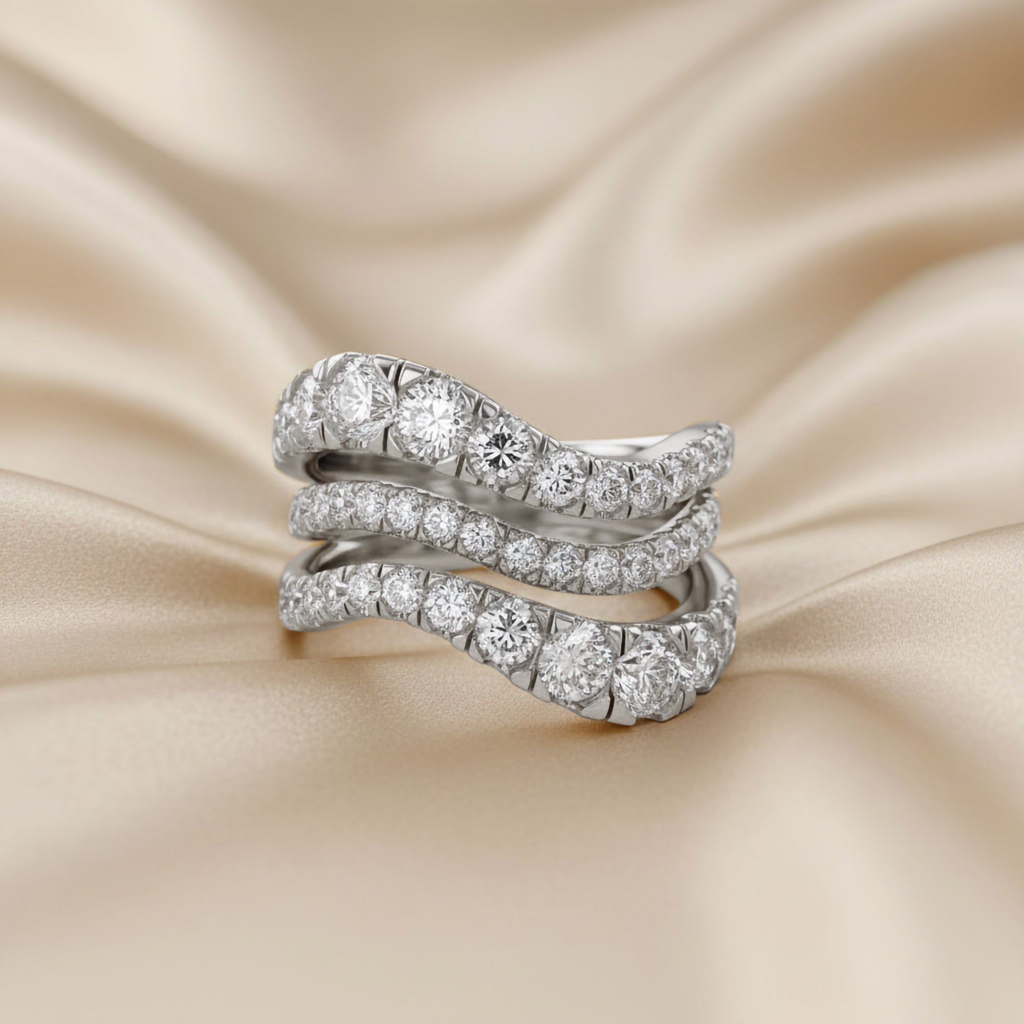 2.85 Carat Round Cut Lab Grown Diamond Split Shank Engagement Ring