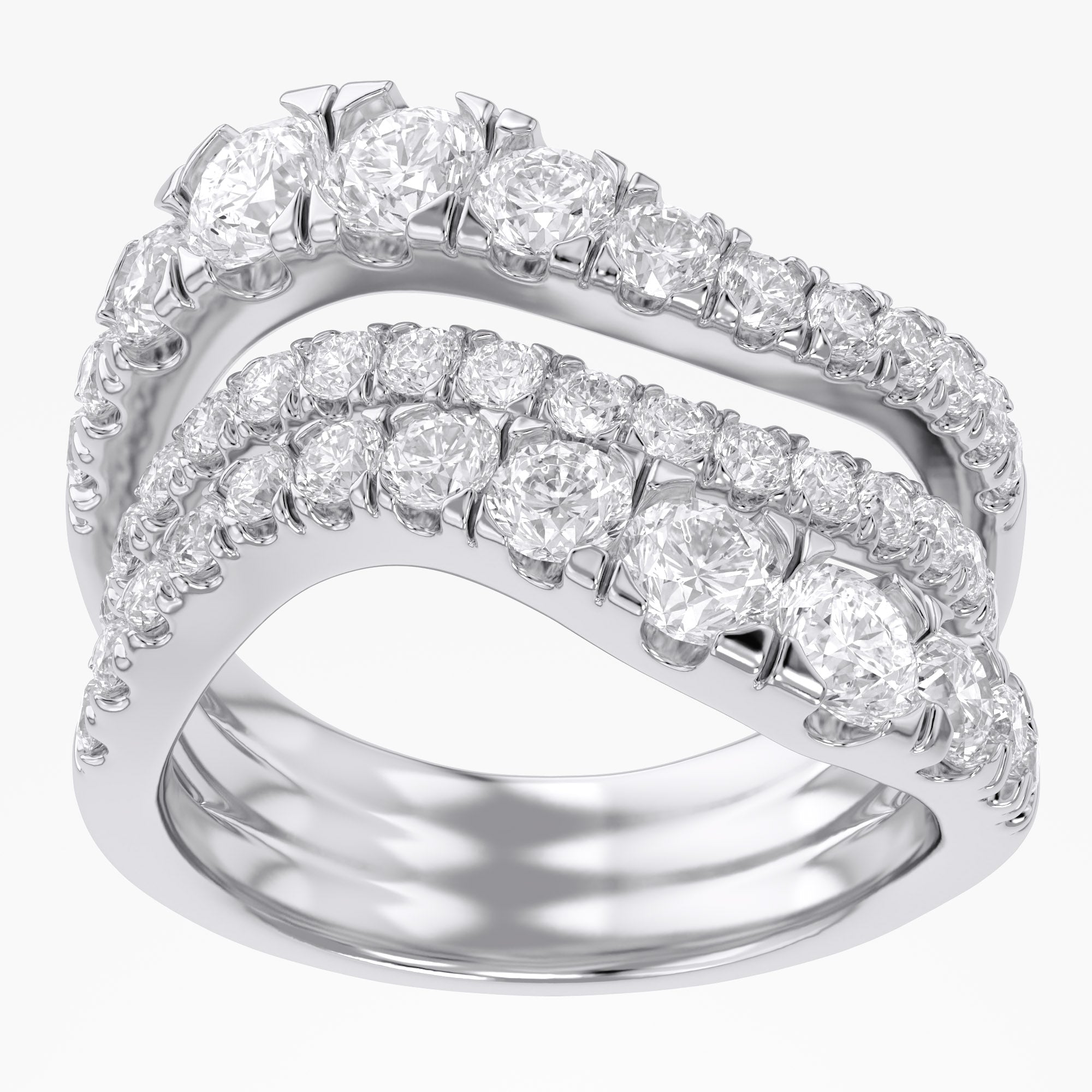 2.85 Carat Round Cut Lab Grown Diamond Split Shank Engagement Ring