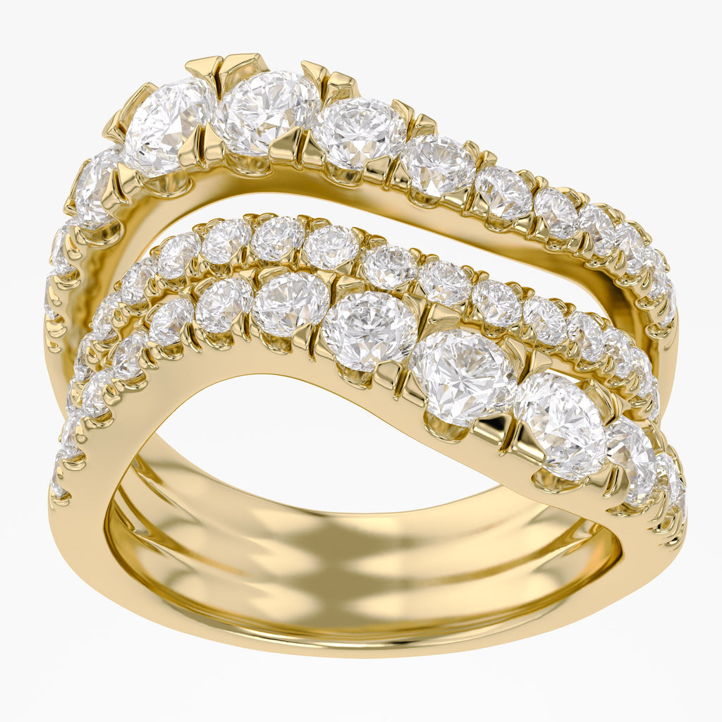 2.85 Carat Round Cut Lab Grown Diamond Split Shank Engagement Ring