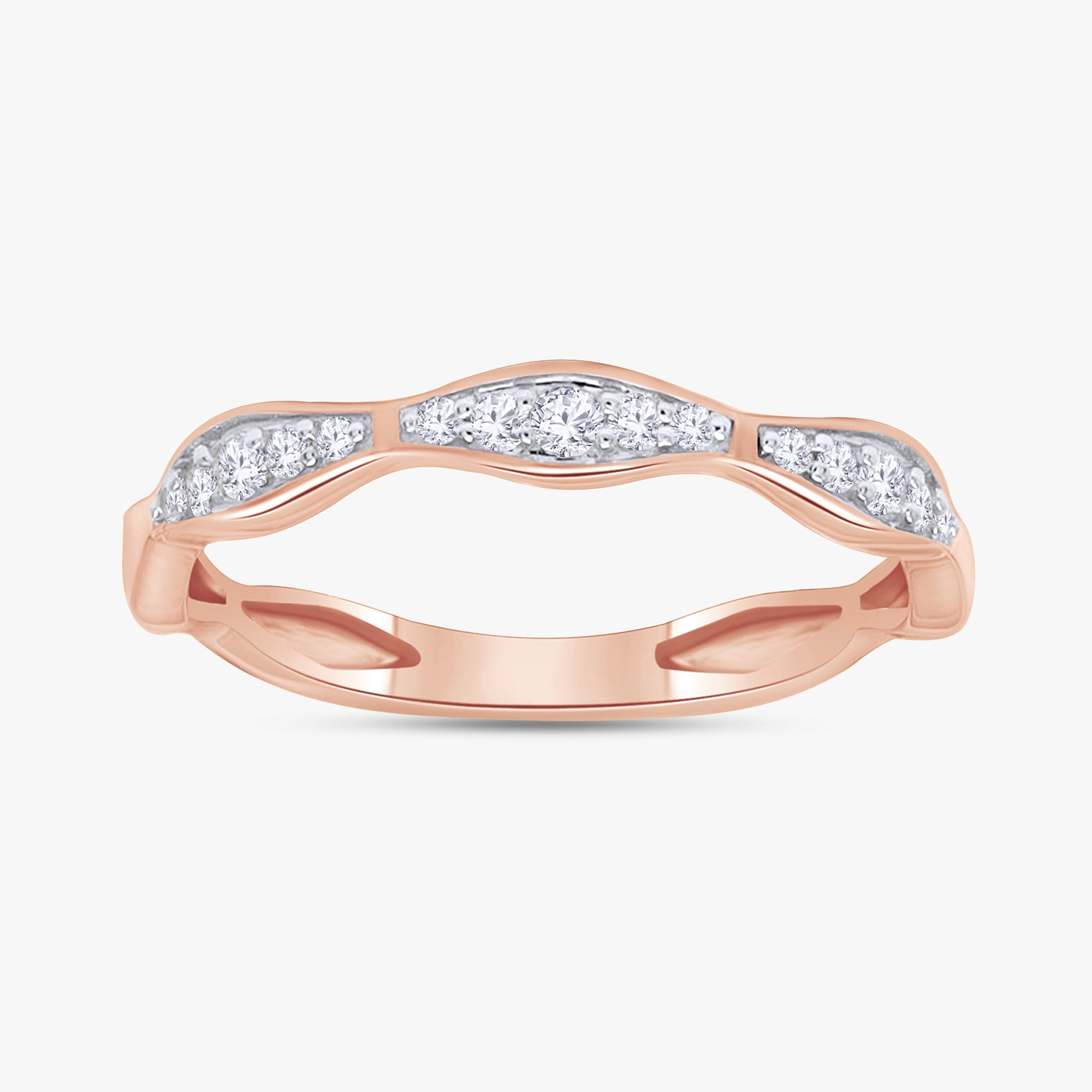 0.12 Carat Round Cut Lab Grown Diamond Half Eternity Ring