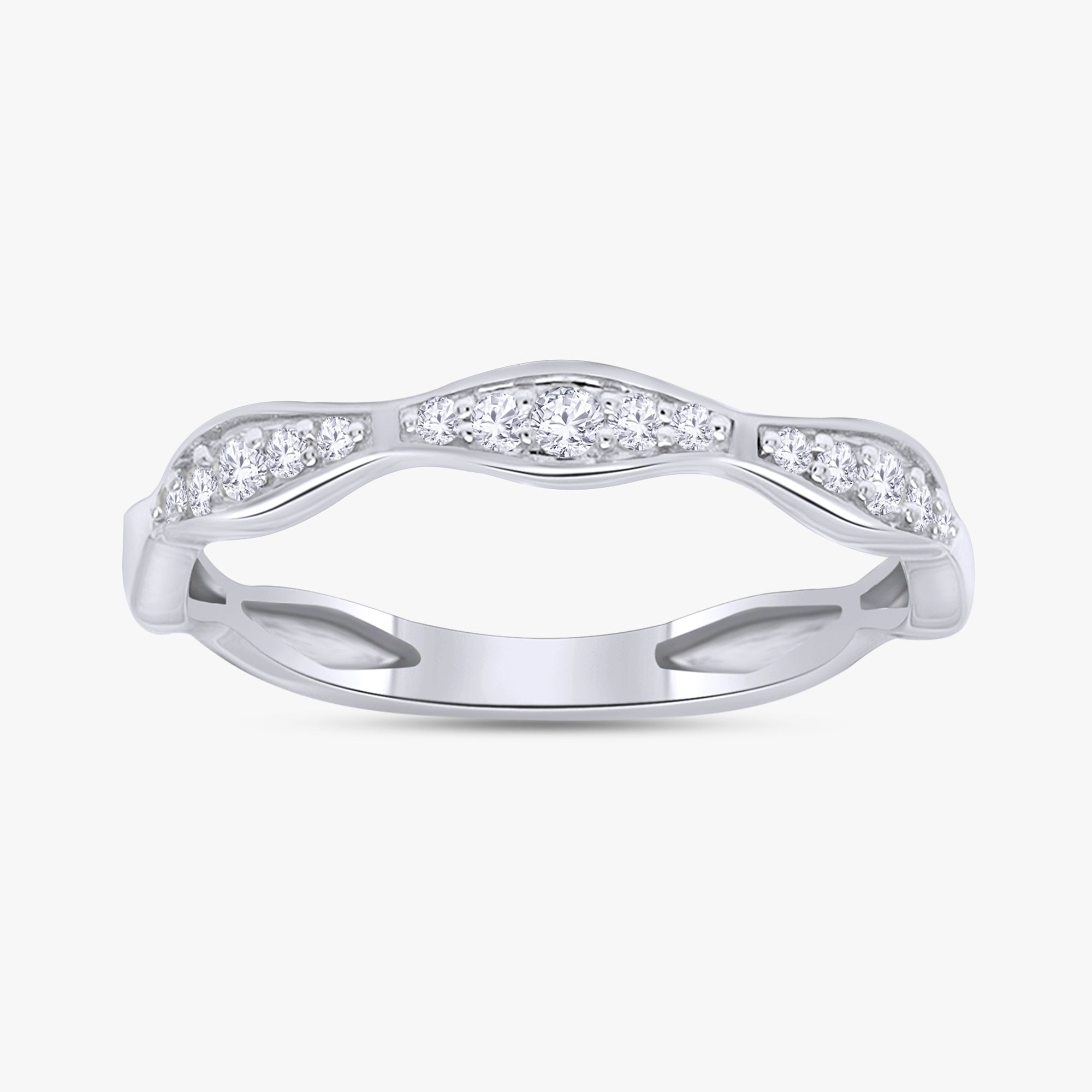 0.12 Carat Round Cut Lab Grown Diamond Half Eternity Ring