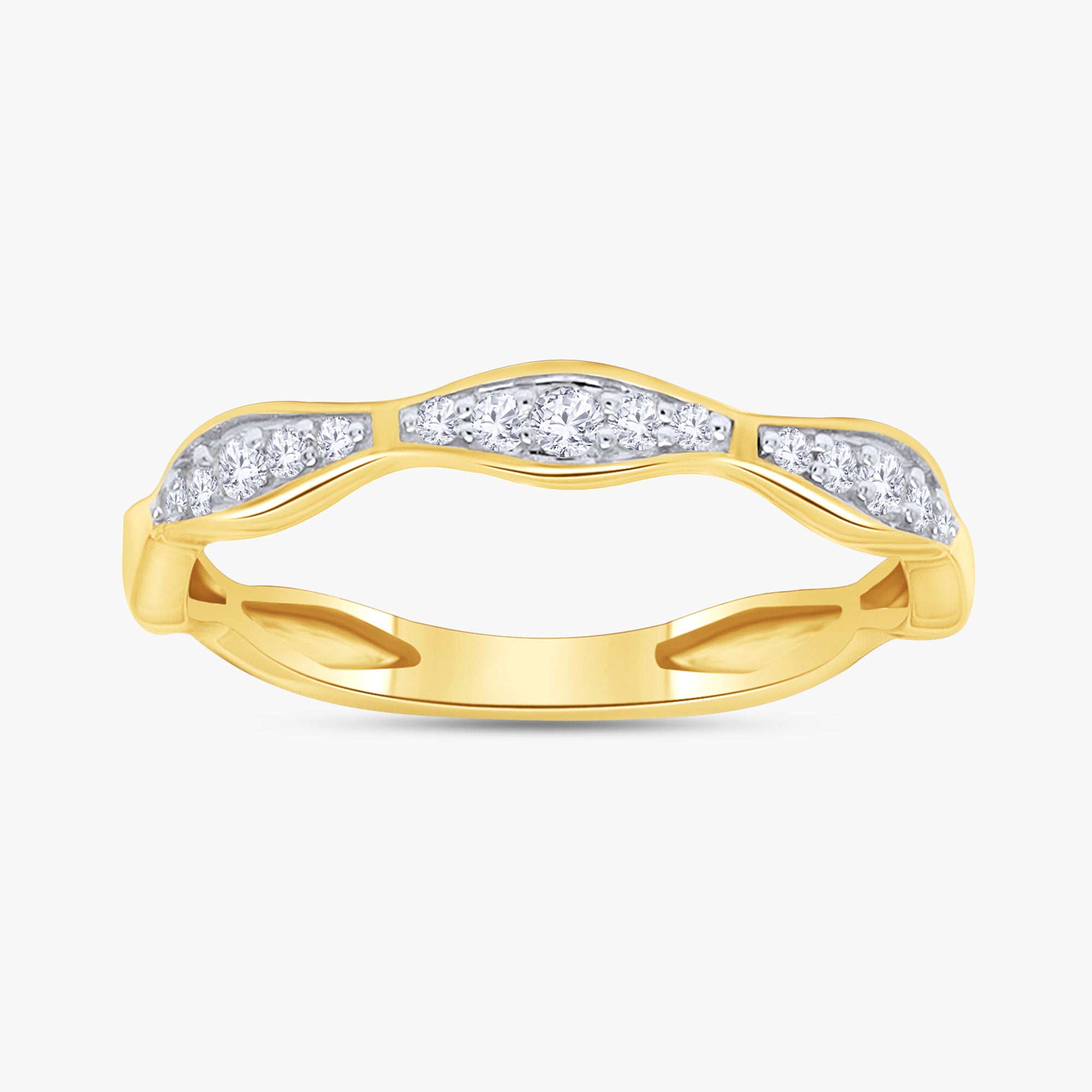 0.12 Carat Round Cut Lab Grown Diamond Half Eternity Ring