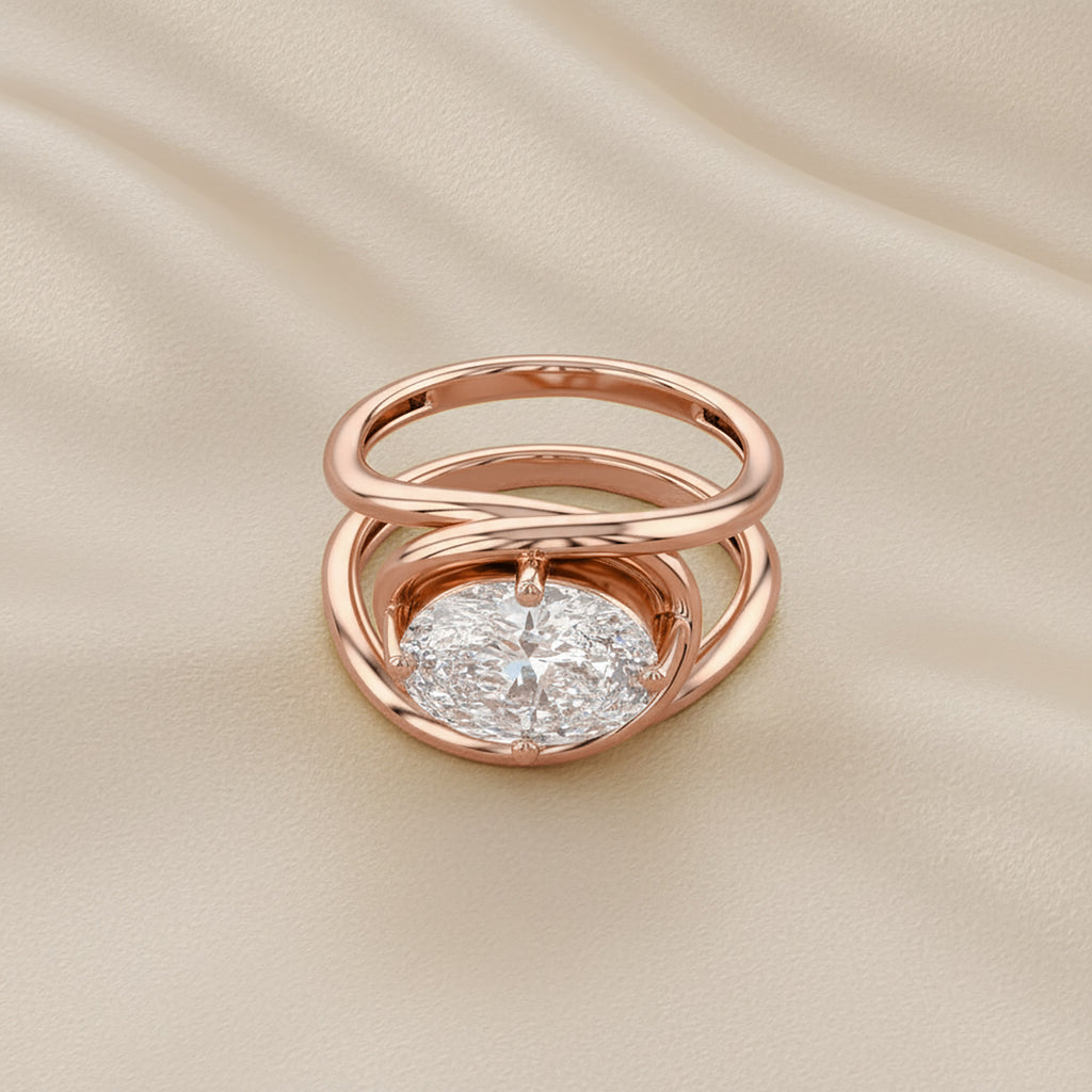 2.25 Carat Oval Cut Lab Grown Diamond Solitaire Ring