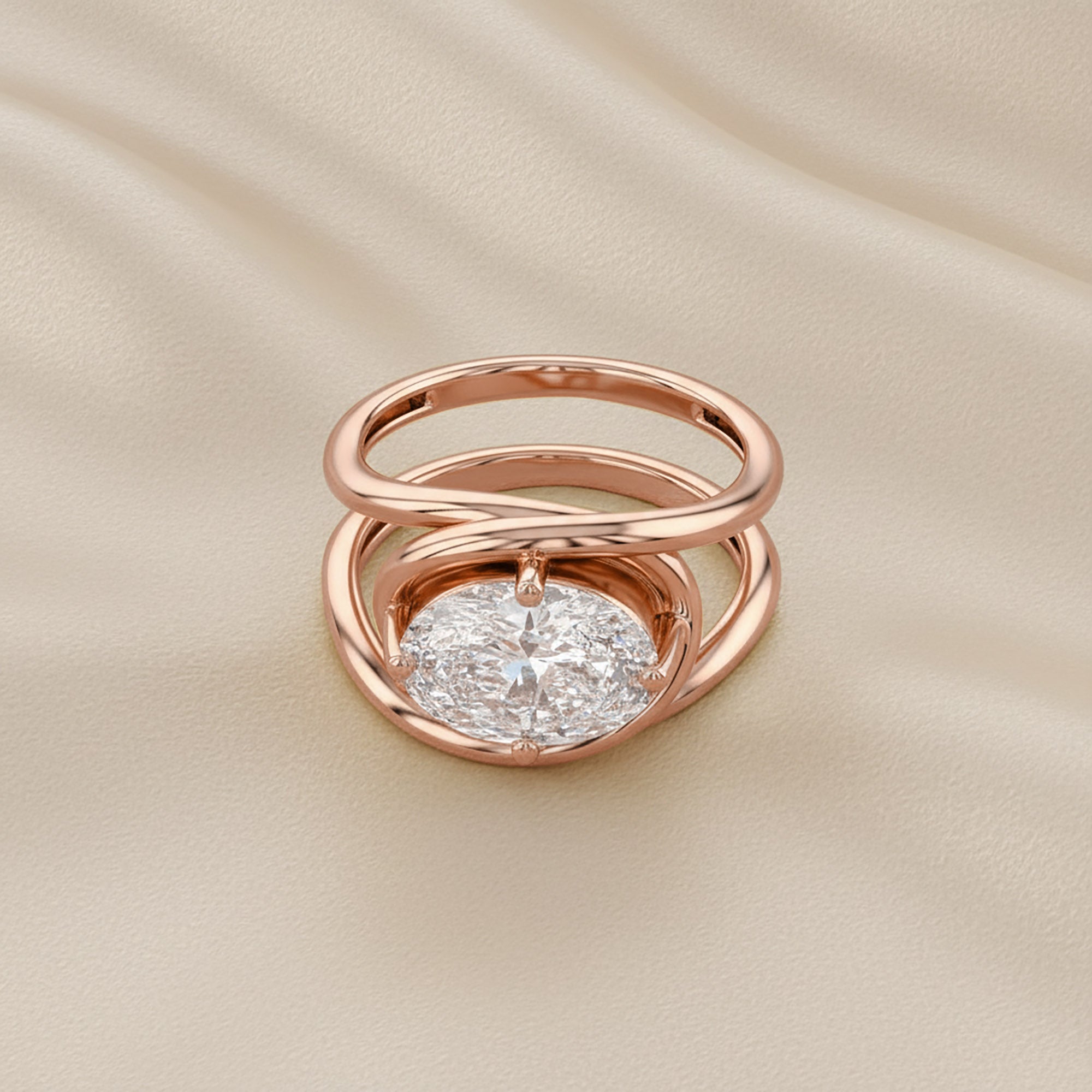 2.25 Carat Oval Cut Lab Grown Diamond Solitaire Ring