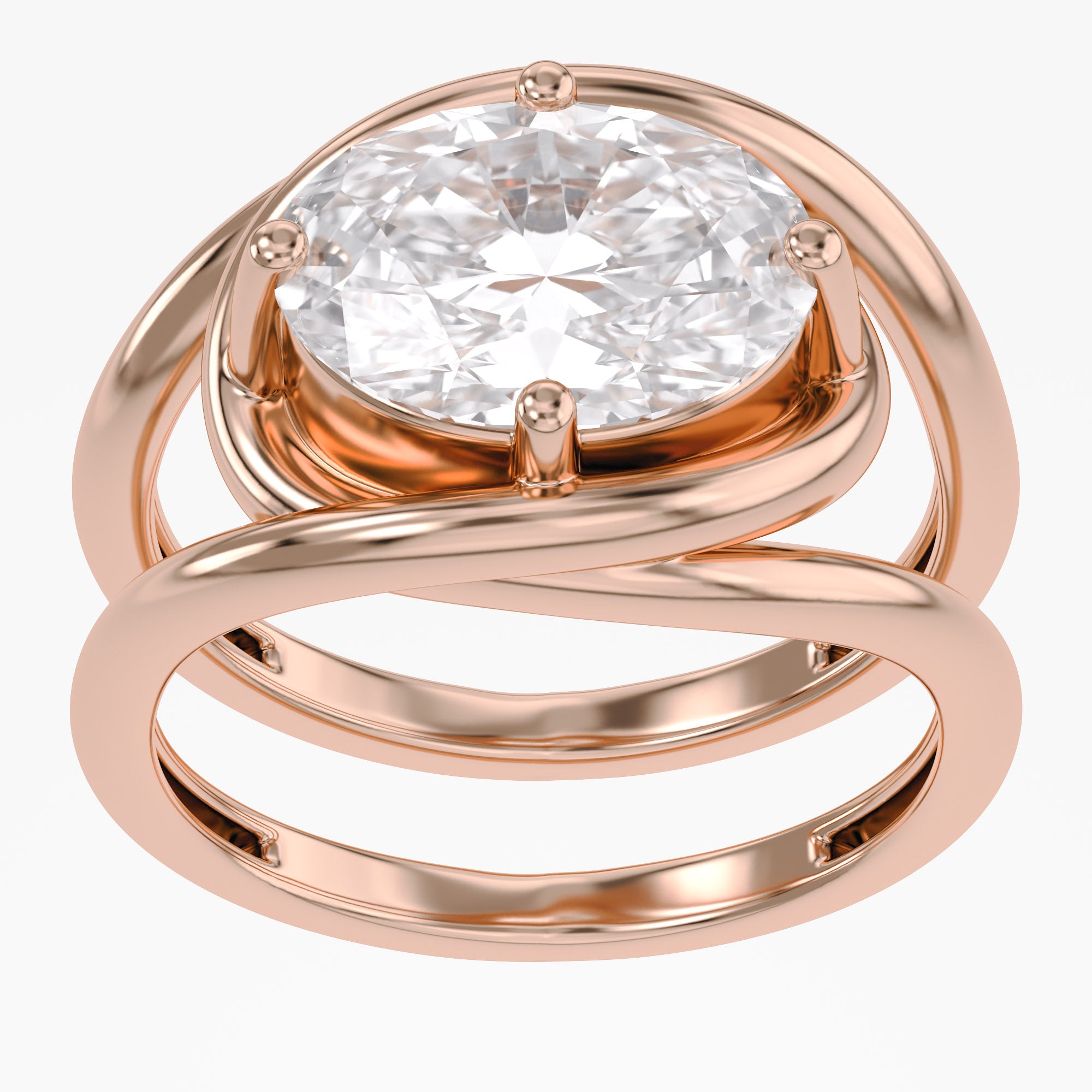2.25 Carat Oval Cut Lab Grown Diamond Solitaire Ring