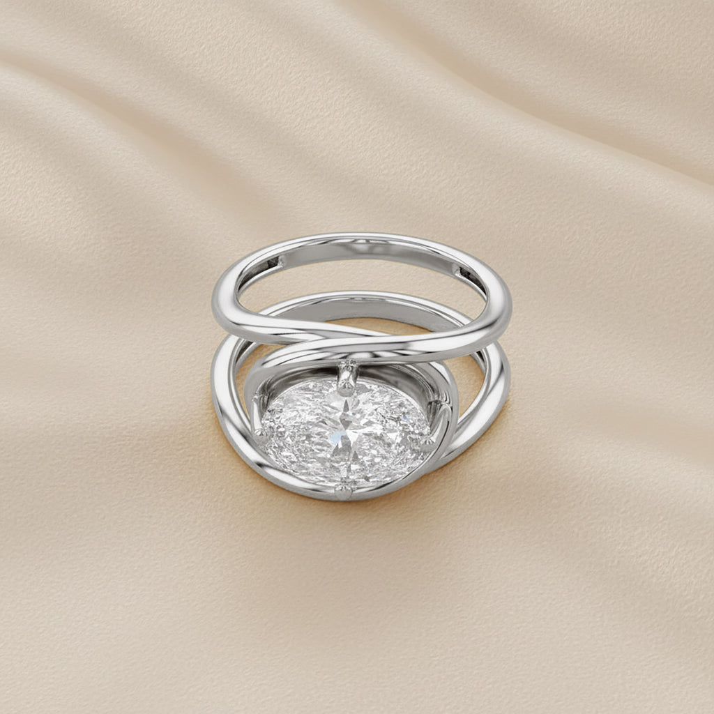 2.25 Carat Oval Cut Lab Grown Diamond Solitaire Ring