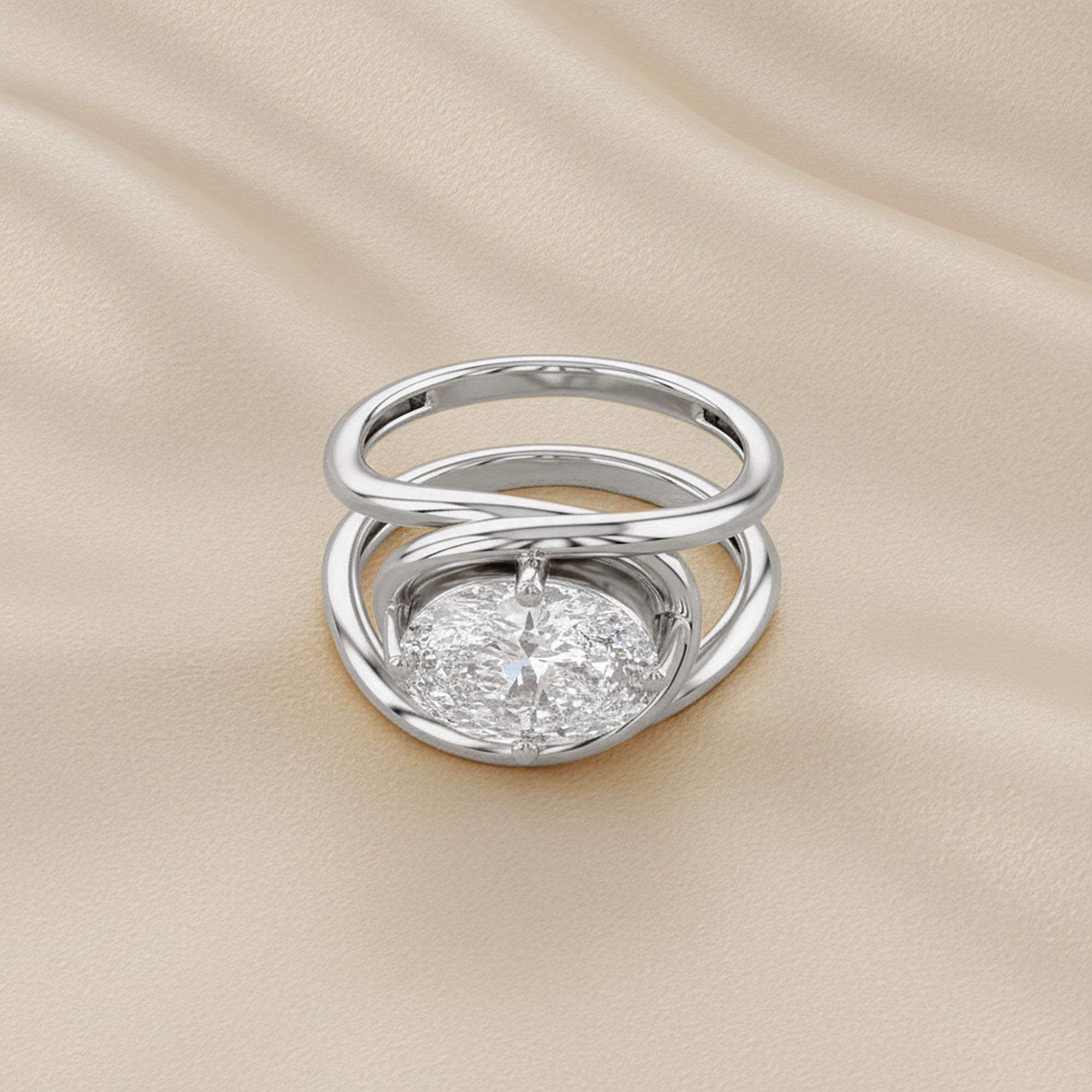 2.25 Carat Oval Cut Lab Grown Diamond Solitaire Ring