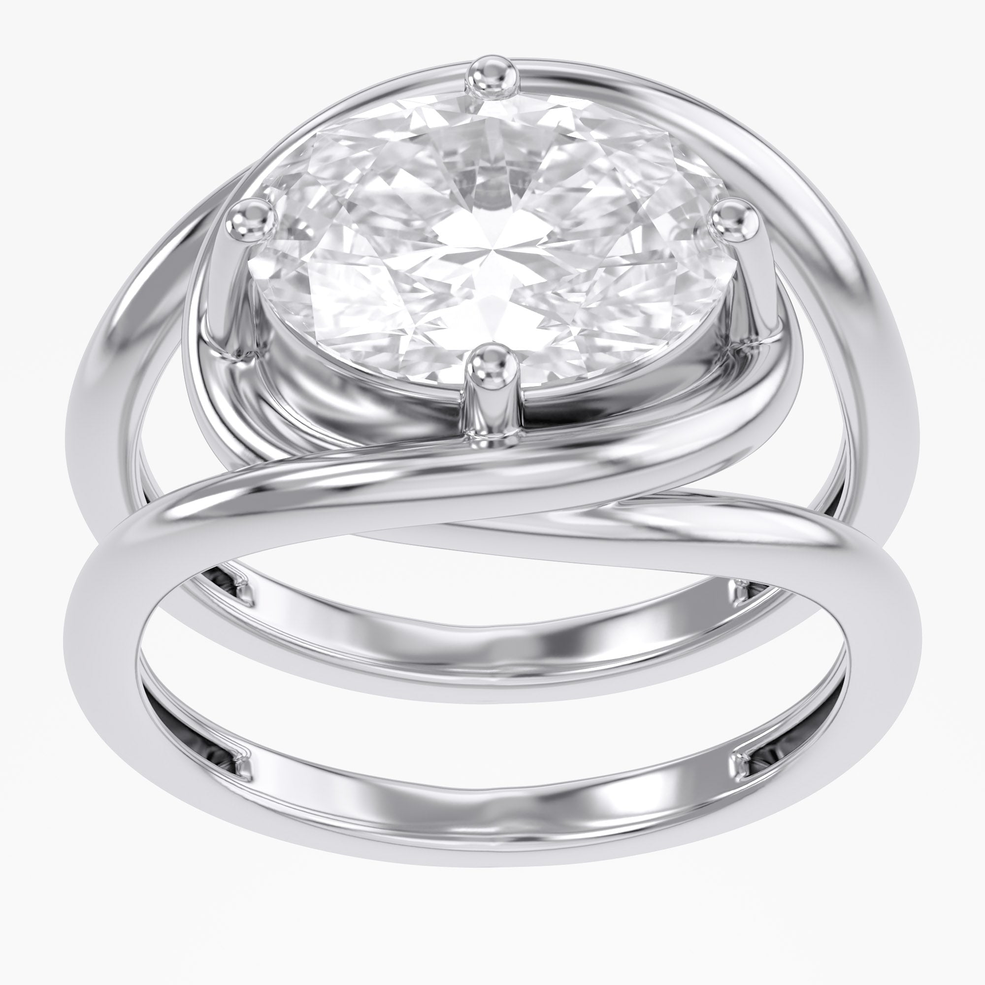 2.25 Carat Oval Cut Lab Grown Diamond Solitaire Ring