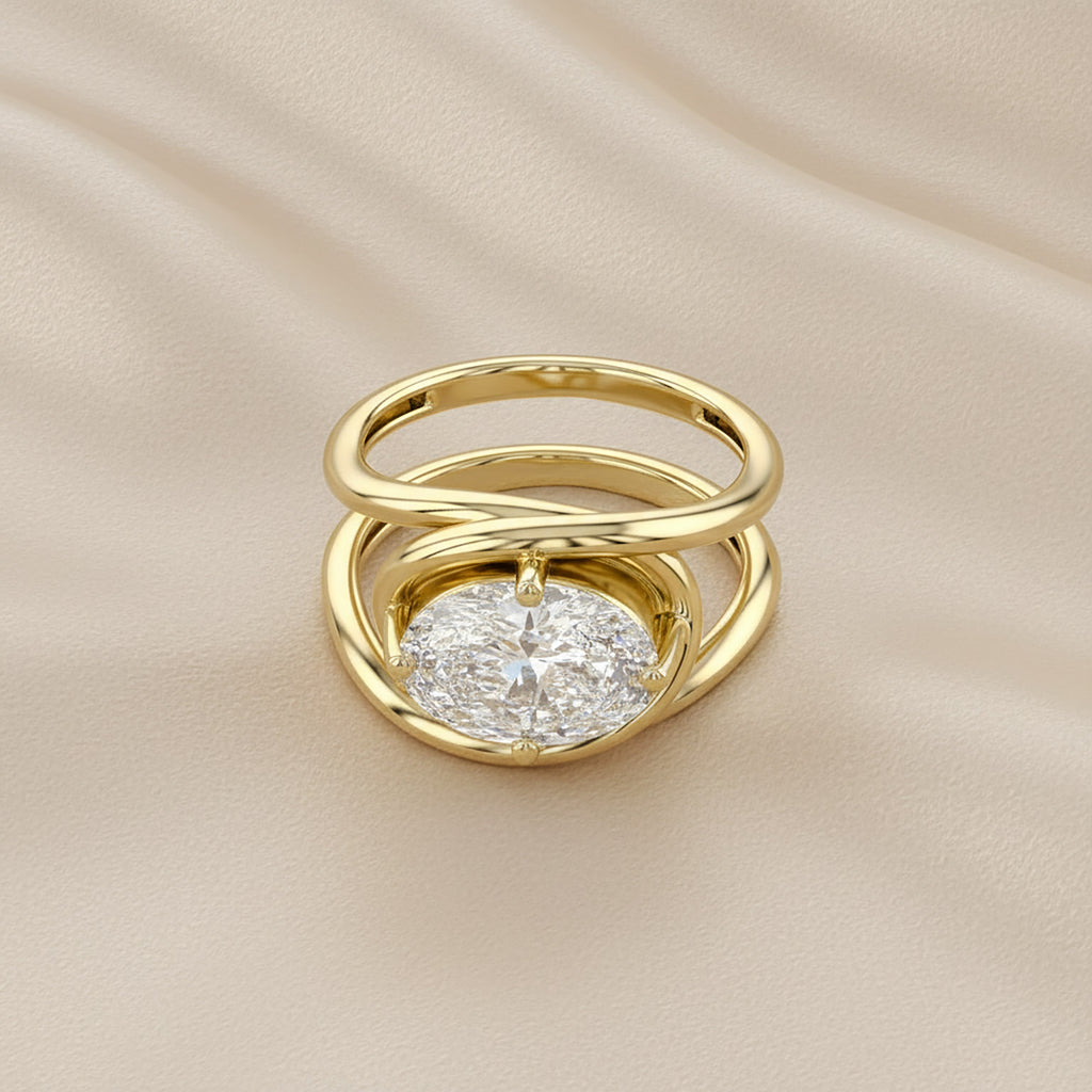 2.25 Carat Oval Cut Lab Grown Diamond Solitaire Ring