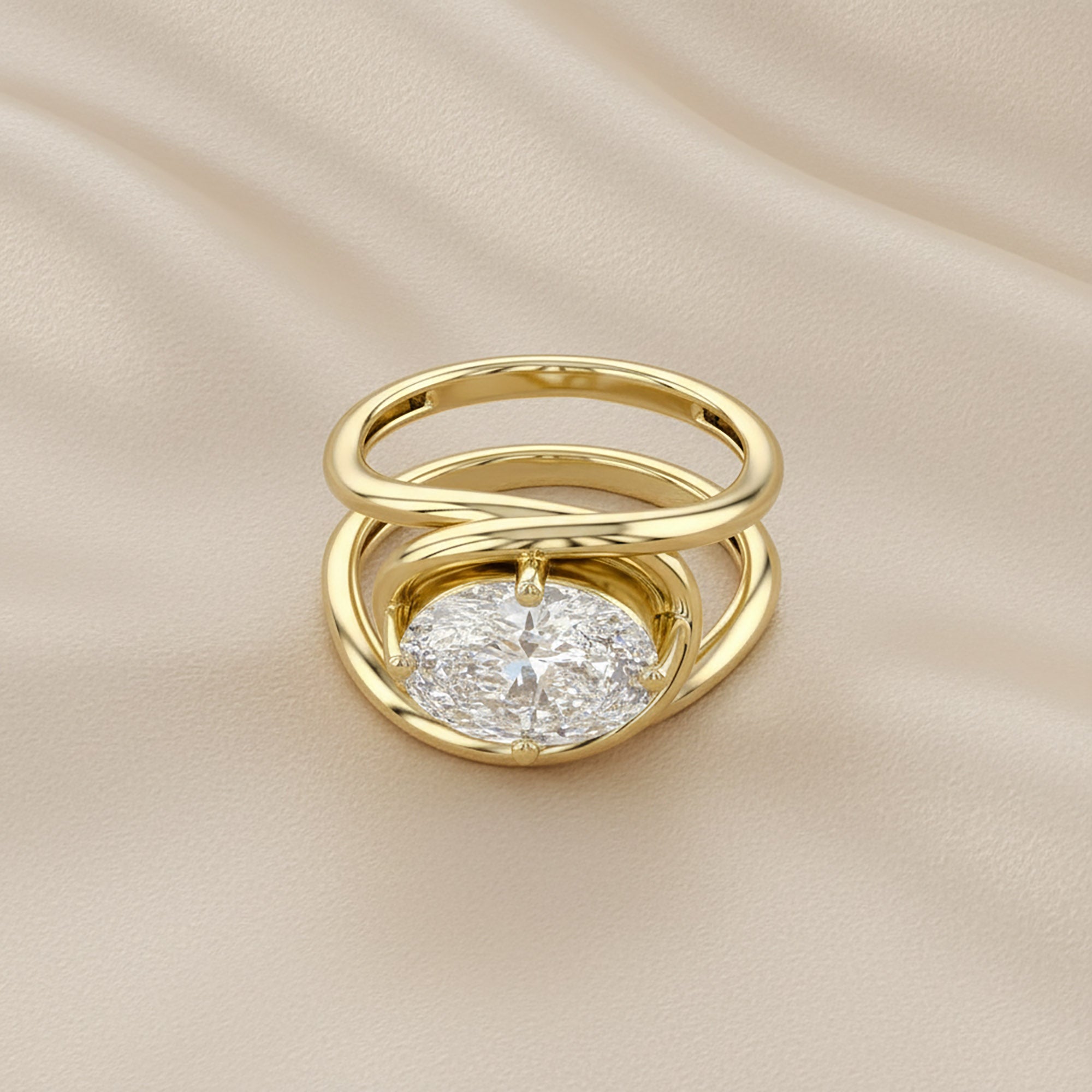 2.25 Carat Oval Cut Lab Grown Diamond Solitaire Ring