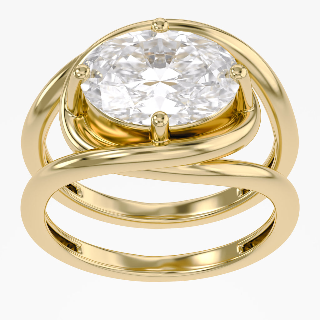 2.25 Carat Oval Cut Lab Grown Diamond Solitaire Ring