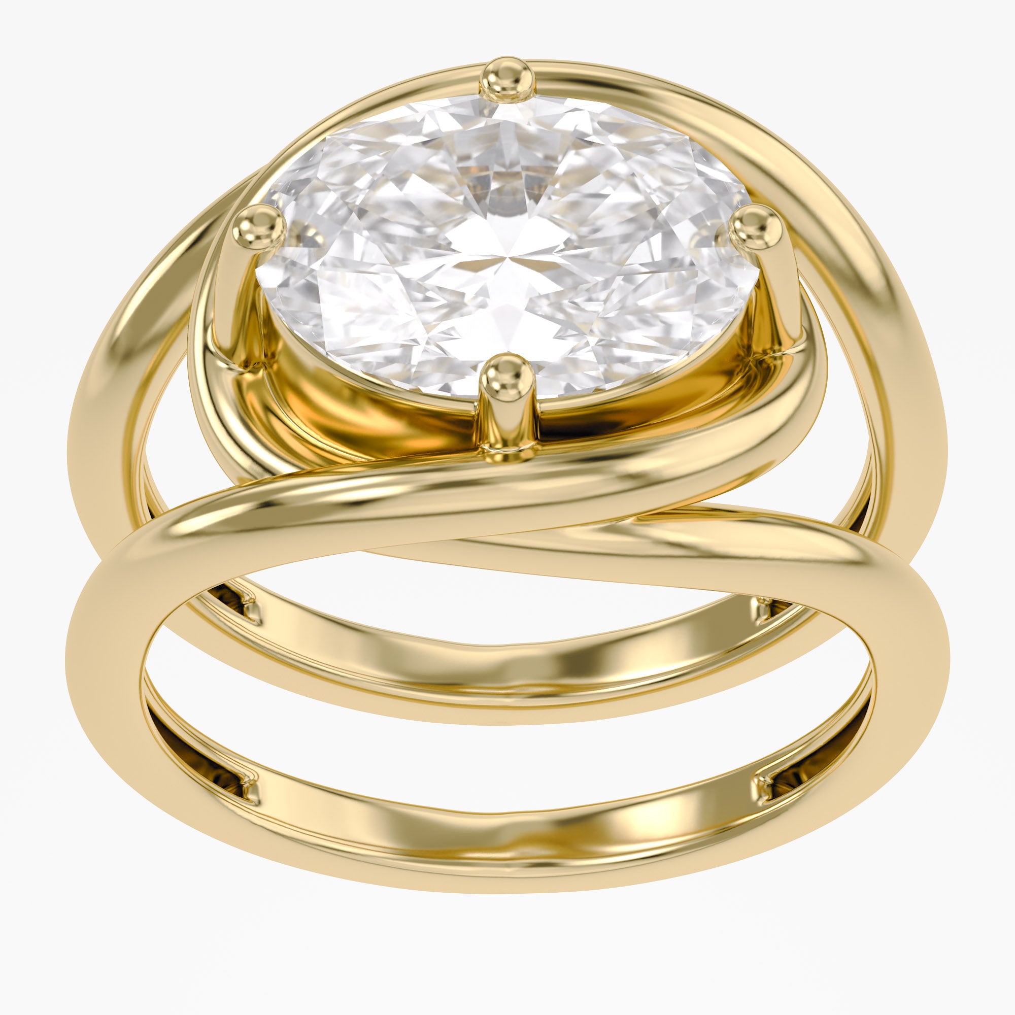 2.25 Carat Oval Cut Lab Grown Diamond Solitaire Ring