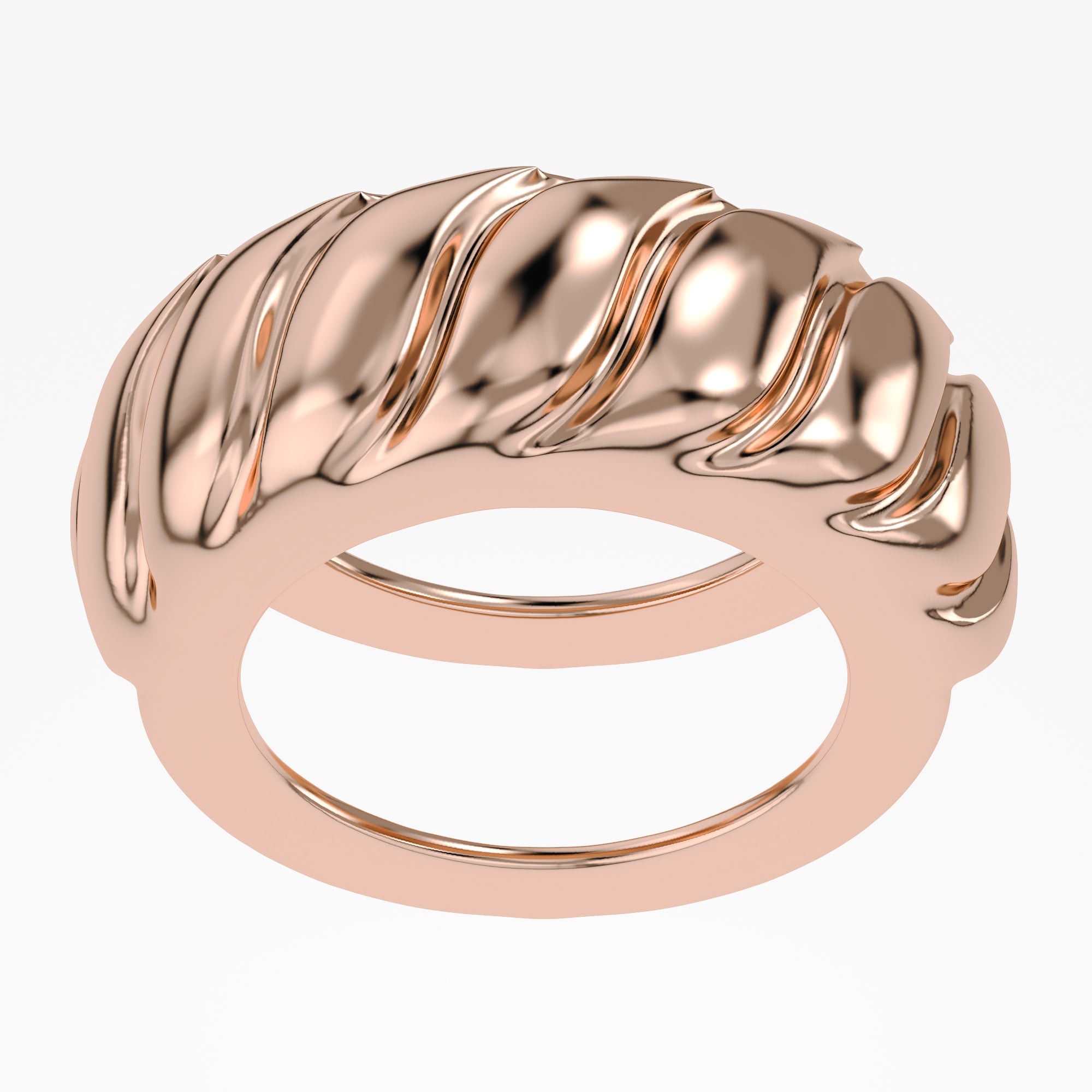 Golden Ripple Dome Oura Ring