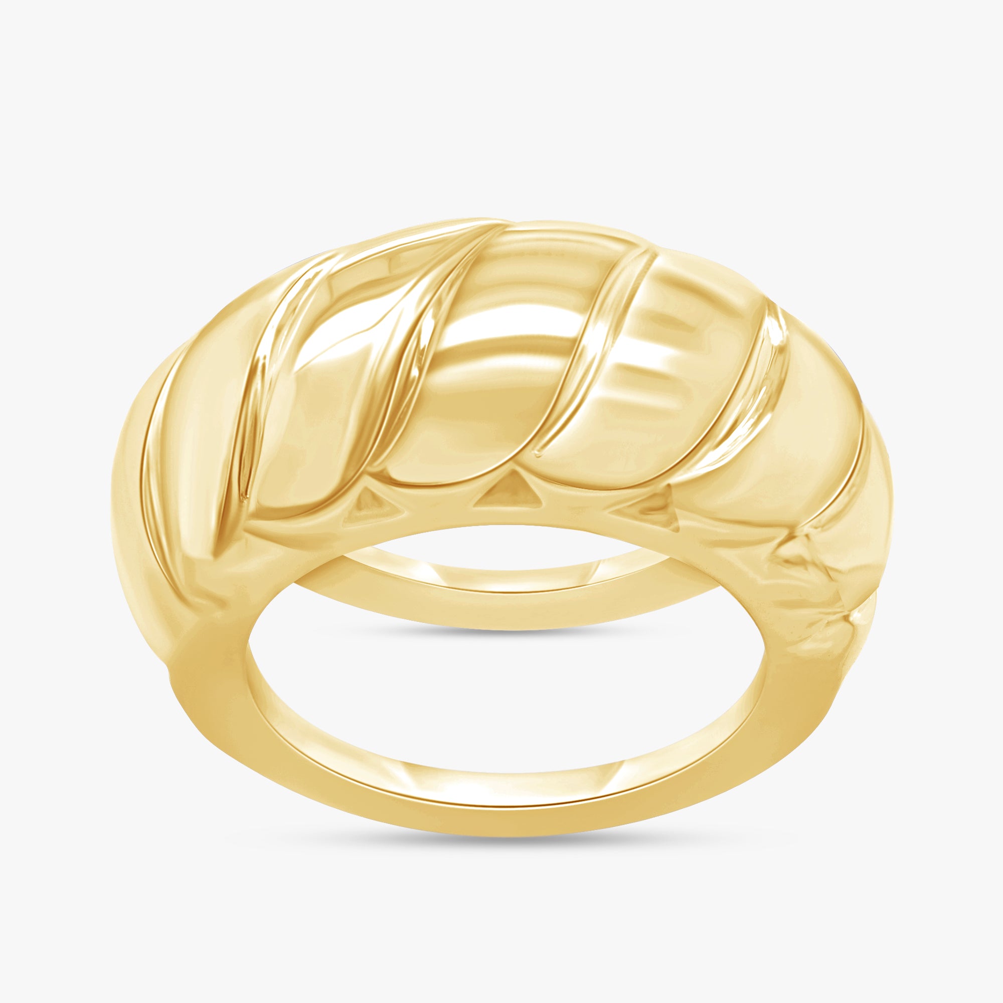 Golden Ripple Dome Oura Ring