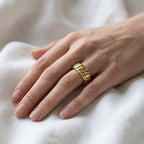 Golden Ripple Dome Oura Ring
