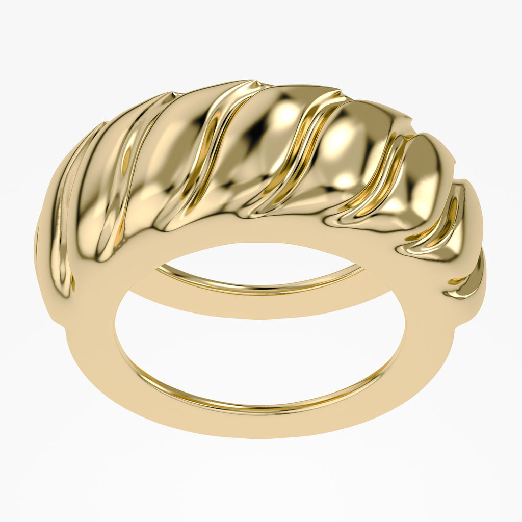 Golden Ripple Dome Oura Ring
