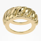 Golden Ripple Dome Oura Ring